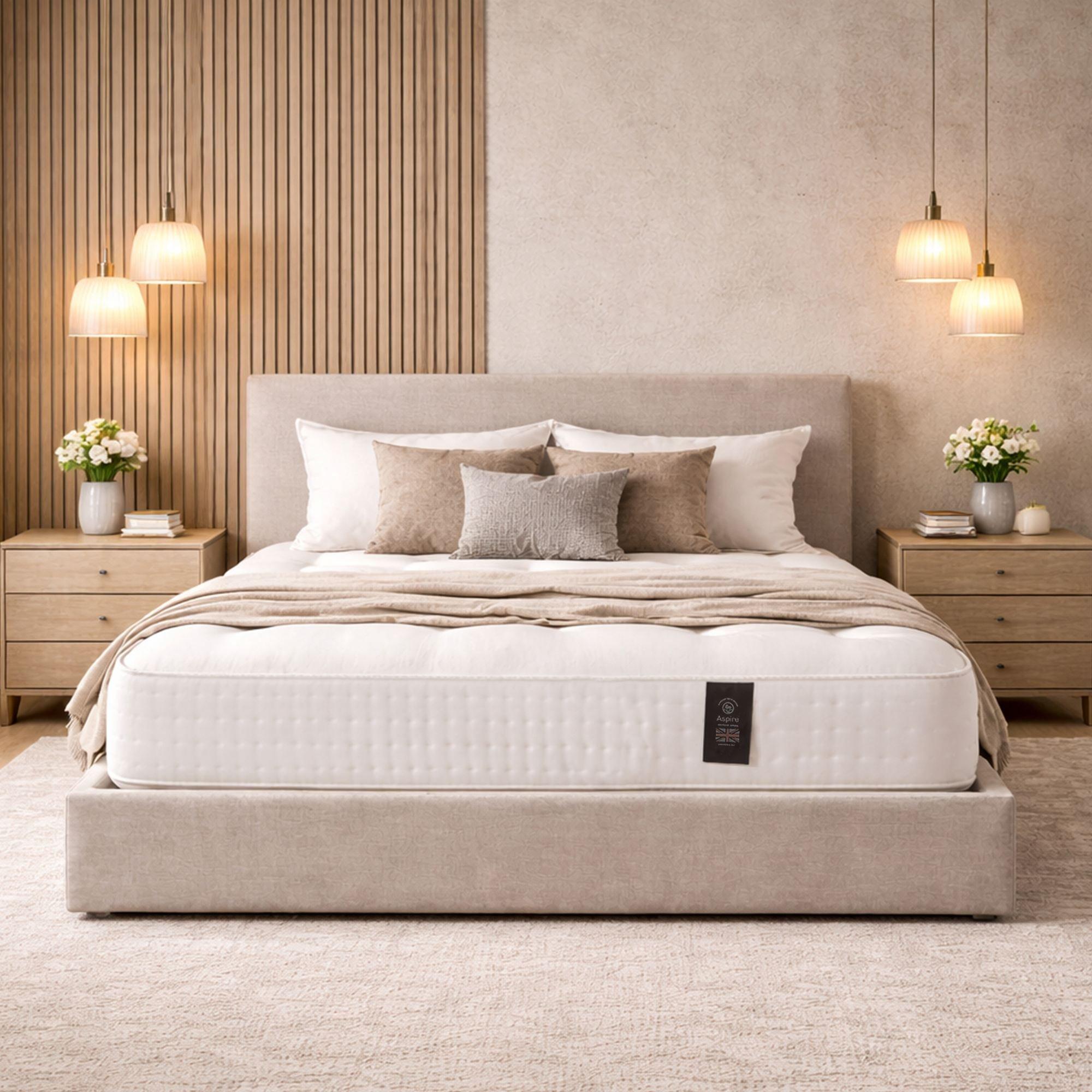 White - Aspire - Luxury 3000 Pocket Cashmere Wool Mattress Medium C - 2