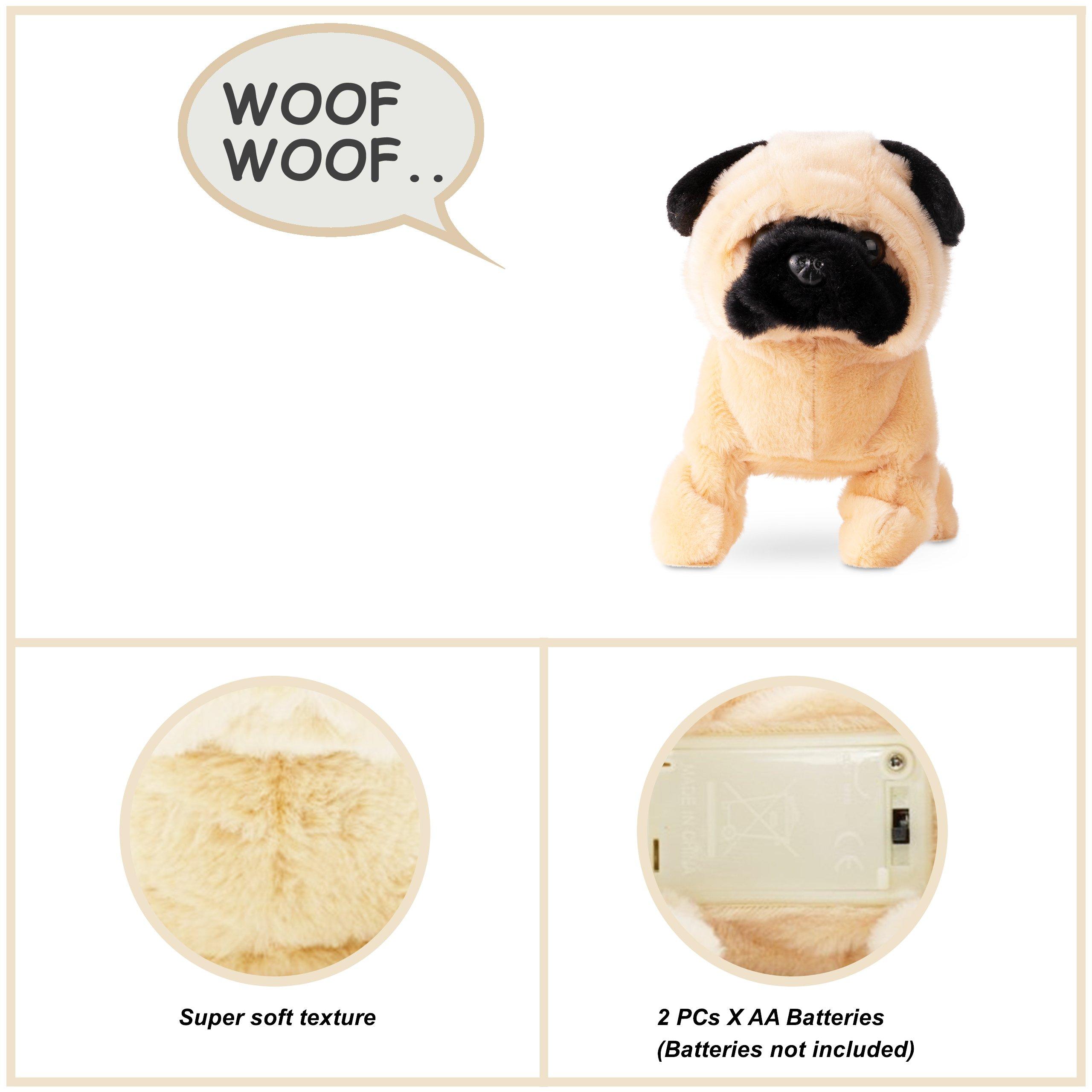 Multi - Pugs at Play - Peanut Interactive Walking Dog Plush Toy - 4
