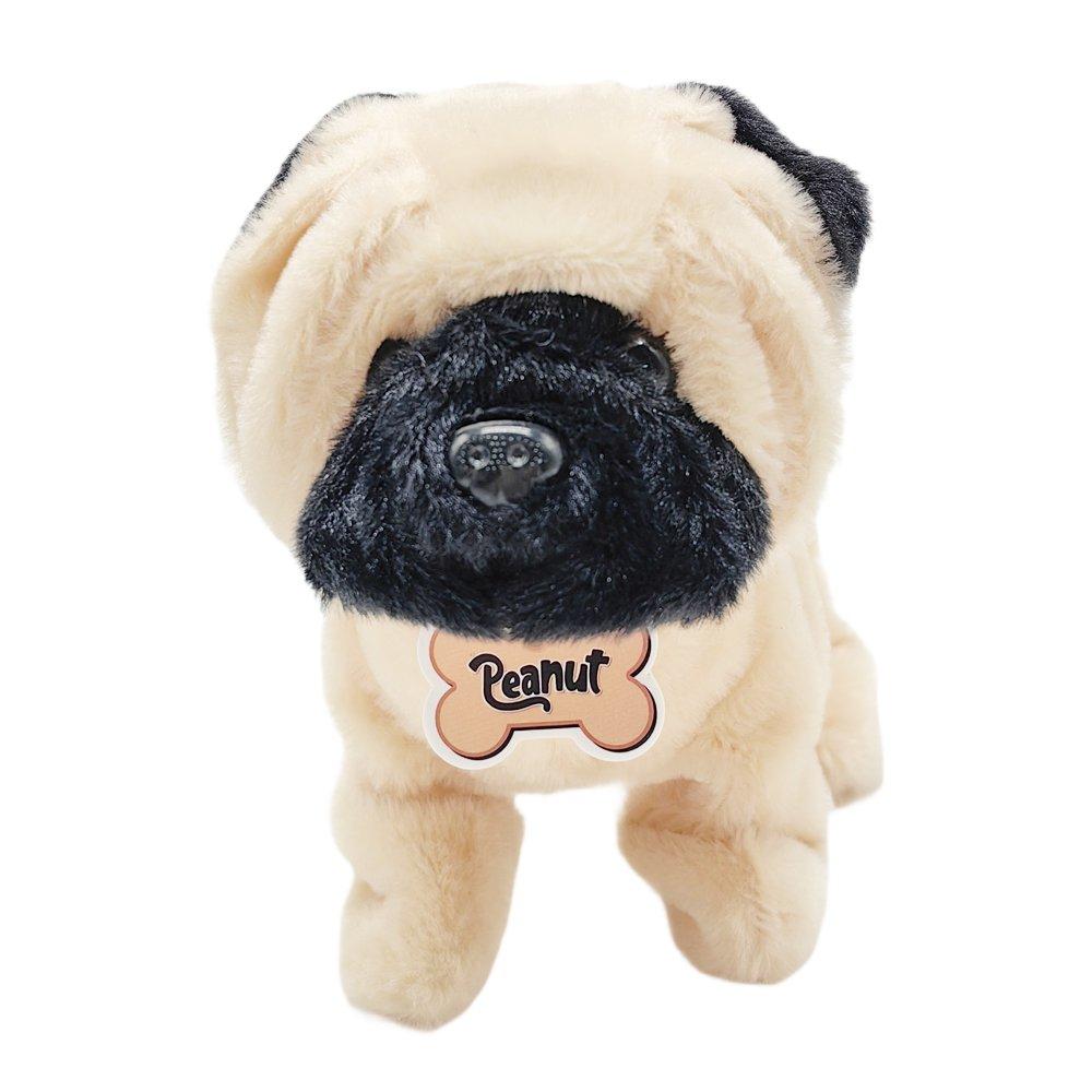 Multi - Pugs at Play - Peanut Interactive Walking Dog Plush Toy - 6