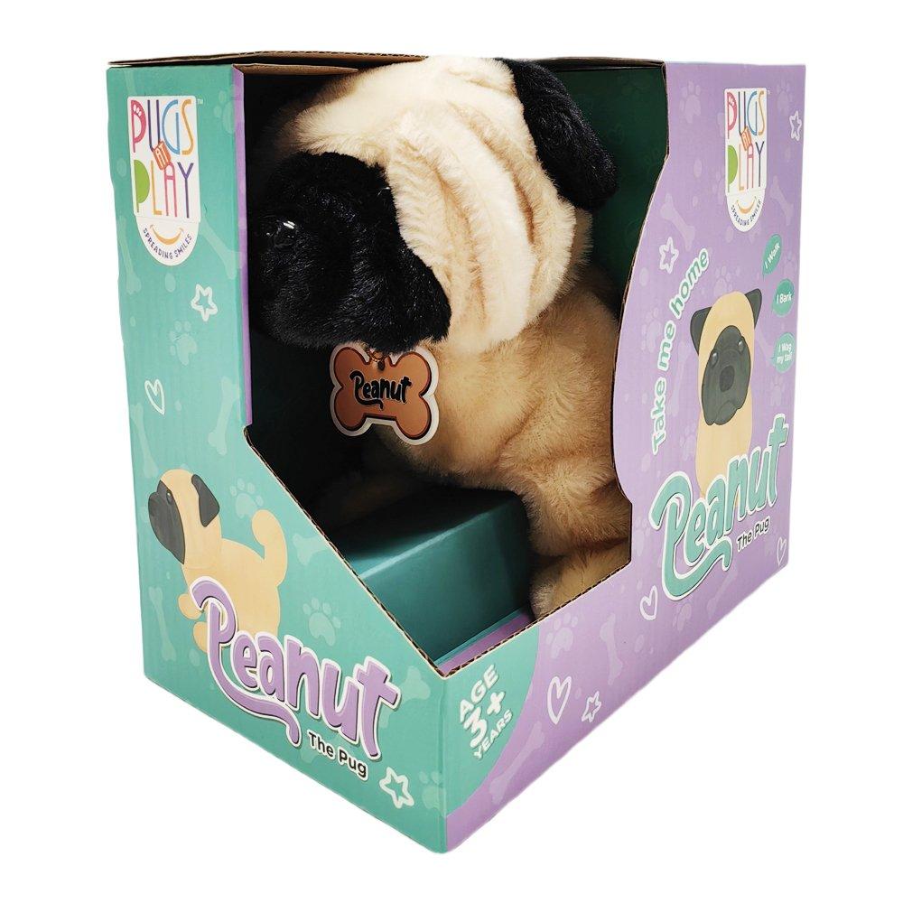 Multi - Pugs at Play - Peanut Interactive Walking Dog Plush Toy - 8