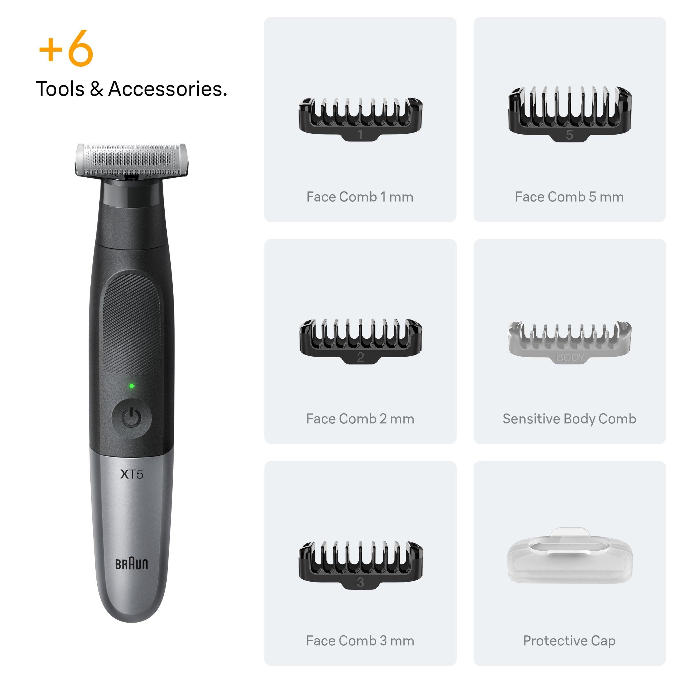 Black - Braun - Braun XT5100 Face & Body Trimmer and Shaver - 10