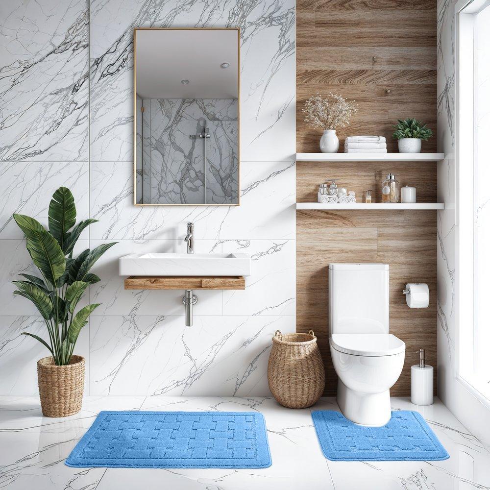 Blue - Emma Barclay - Bath Mat Soft Absorbent Orkney - 3