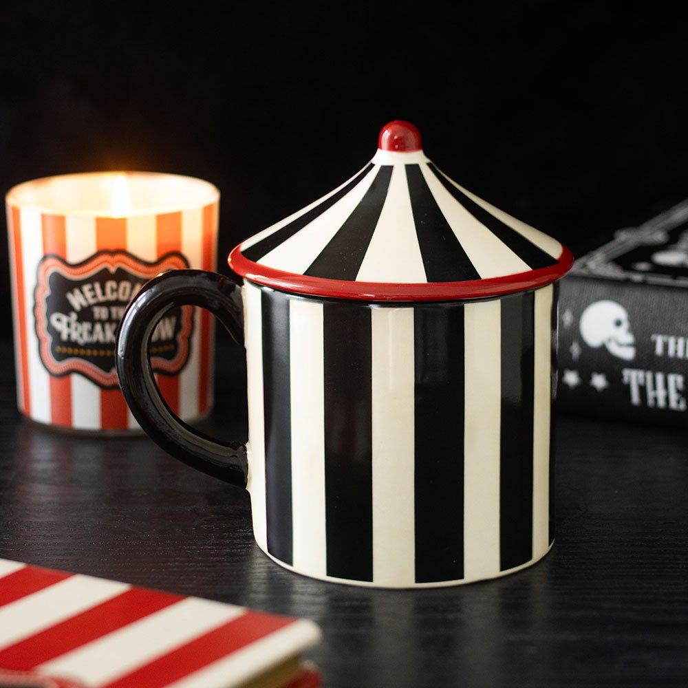 Black - Something Different - Black Striped Circus Tent Mug - 1
