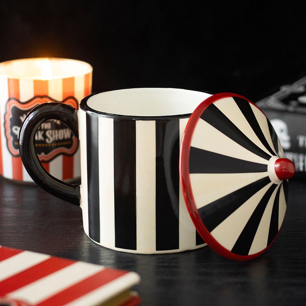 Black - Something Different - Black Striped Circus Tent Mug - 2