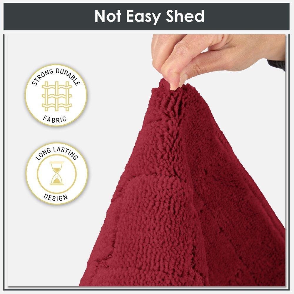 Bordeaux Red - Emma Barclay - 2 Piece Bath Mat Set Soft Absorbent Orkney - 4