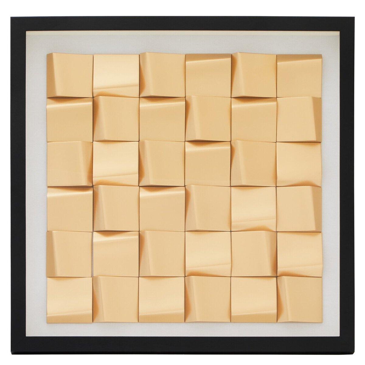Fifty Five South  Nason Gold Carving Wall Art - Black Gold - 60x60x5cm