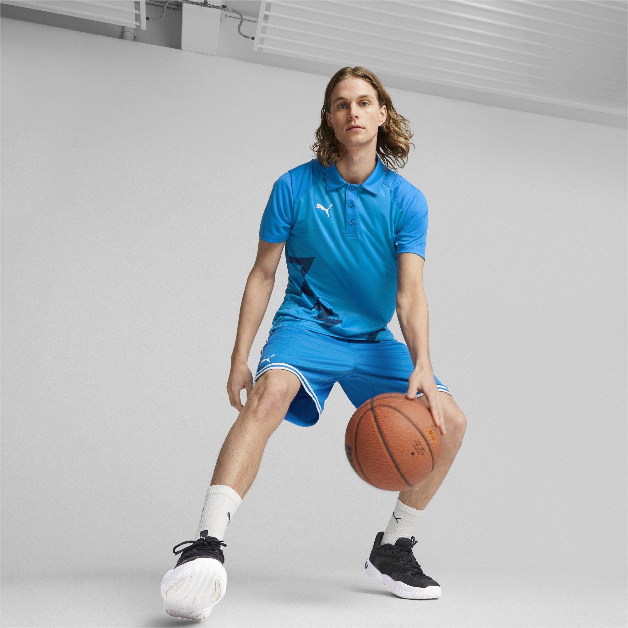 Elec Blue - Puma - Men's Hoops Team Short Sleeve Performance Polo Shirt - 7