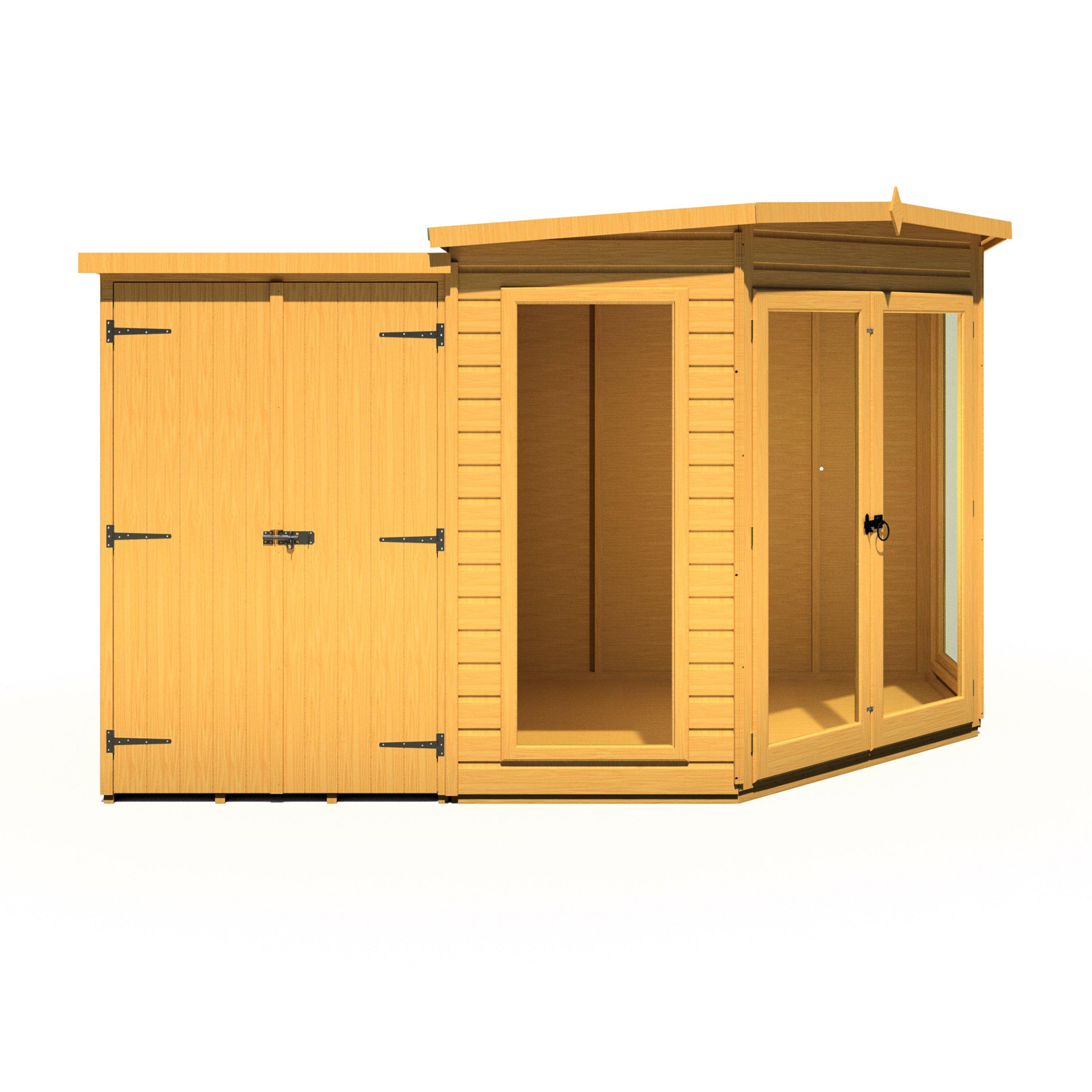 Wood - Shire - Barclay SummerHouse With Side Shed 7x11 - 5