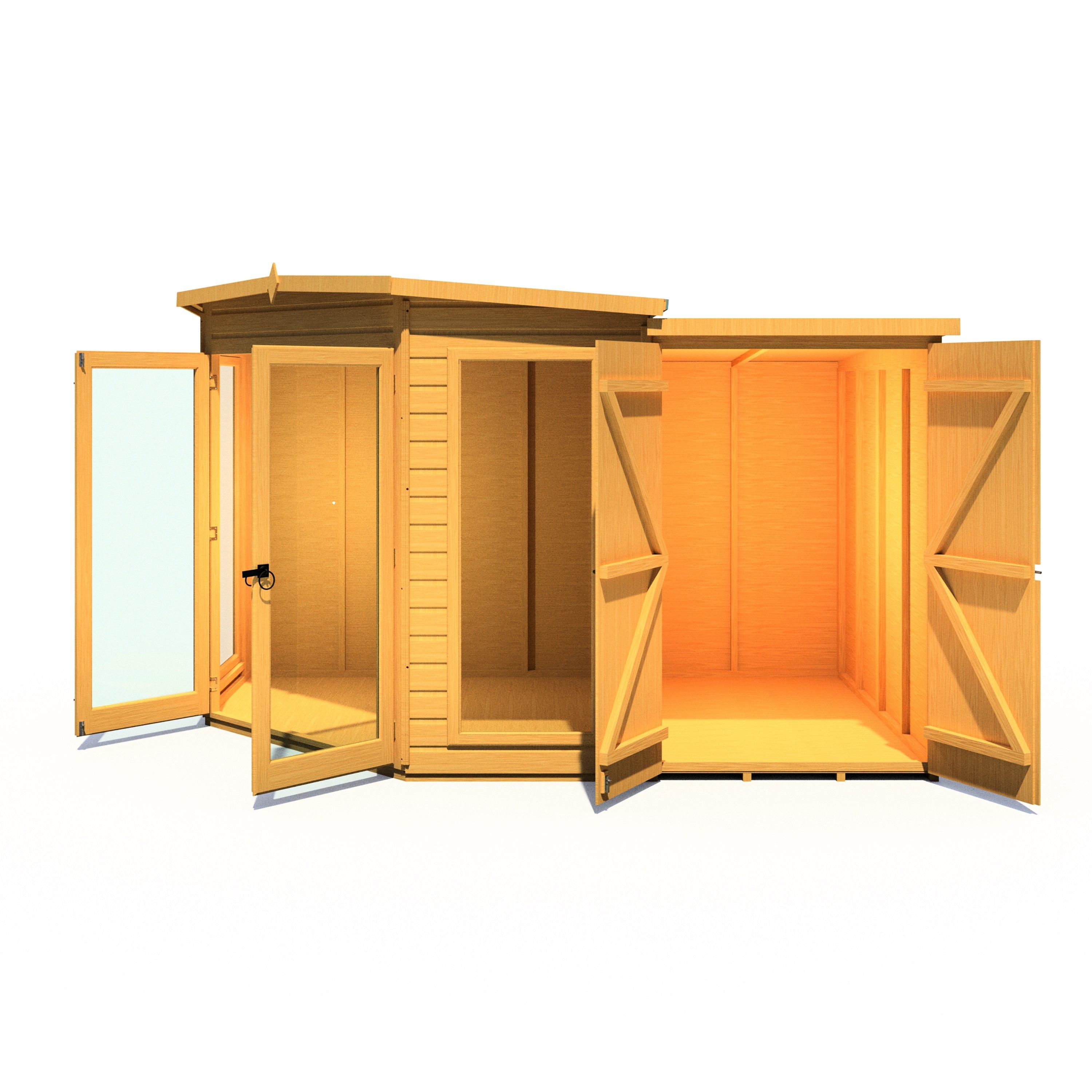 Wood - Shire - Barclay SummerHouse With Side Shed 7x11 - 6
