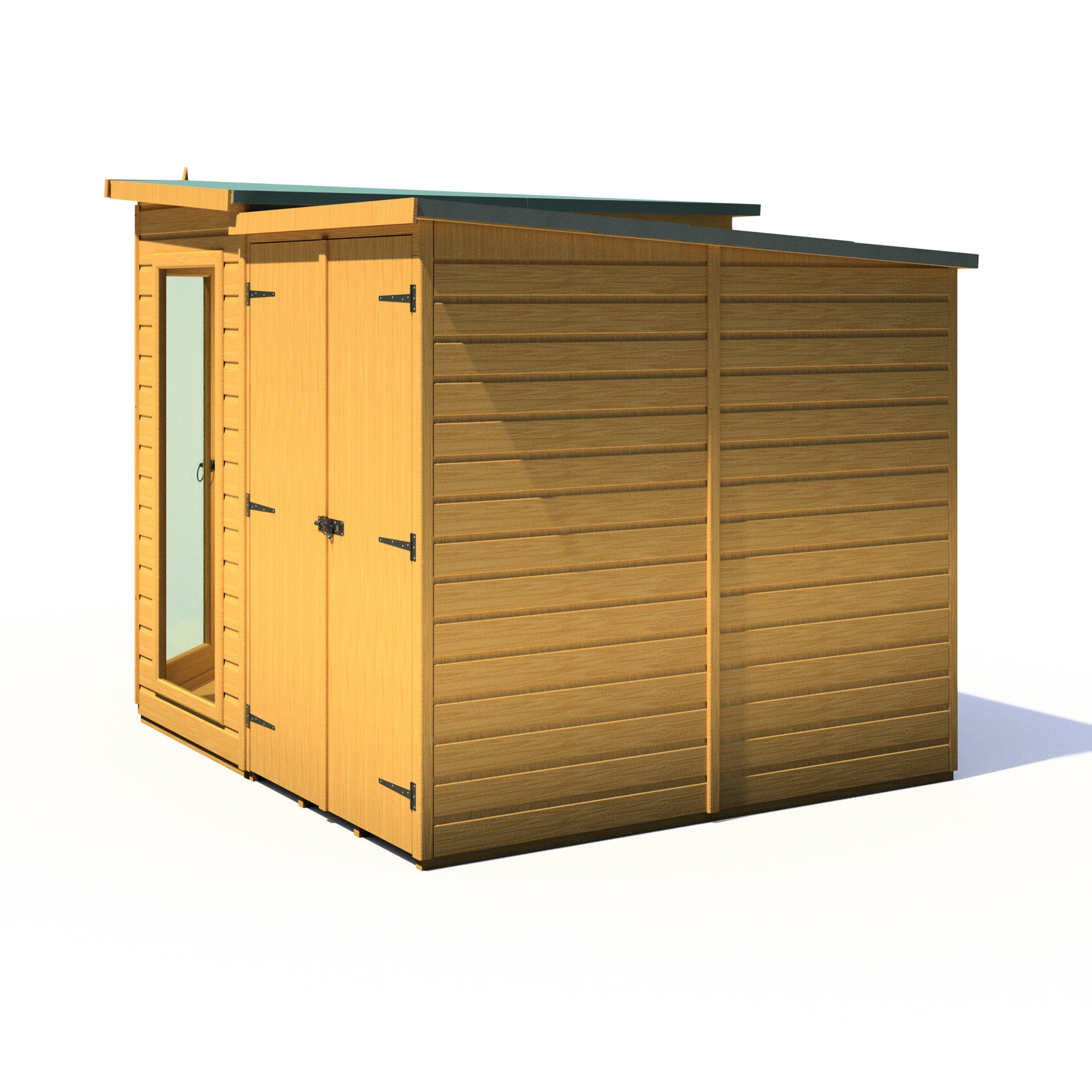 Wood - Shire - Barclay SummerHouse With Side Shed 7x11 - 7