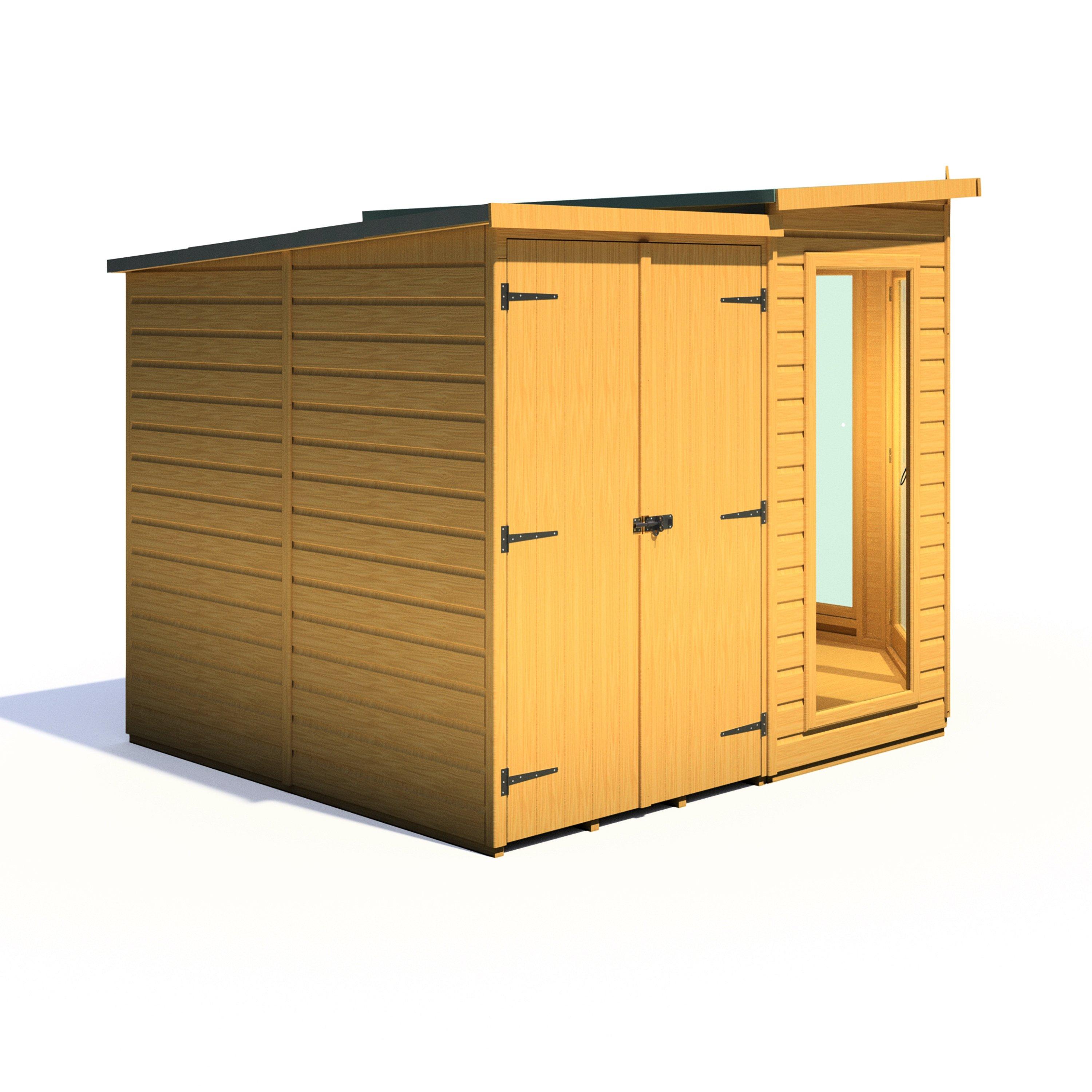 Wood - Shire - Barclay SummerHouse With Side Shed 7x11 - 8
