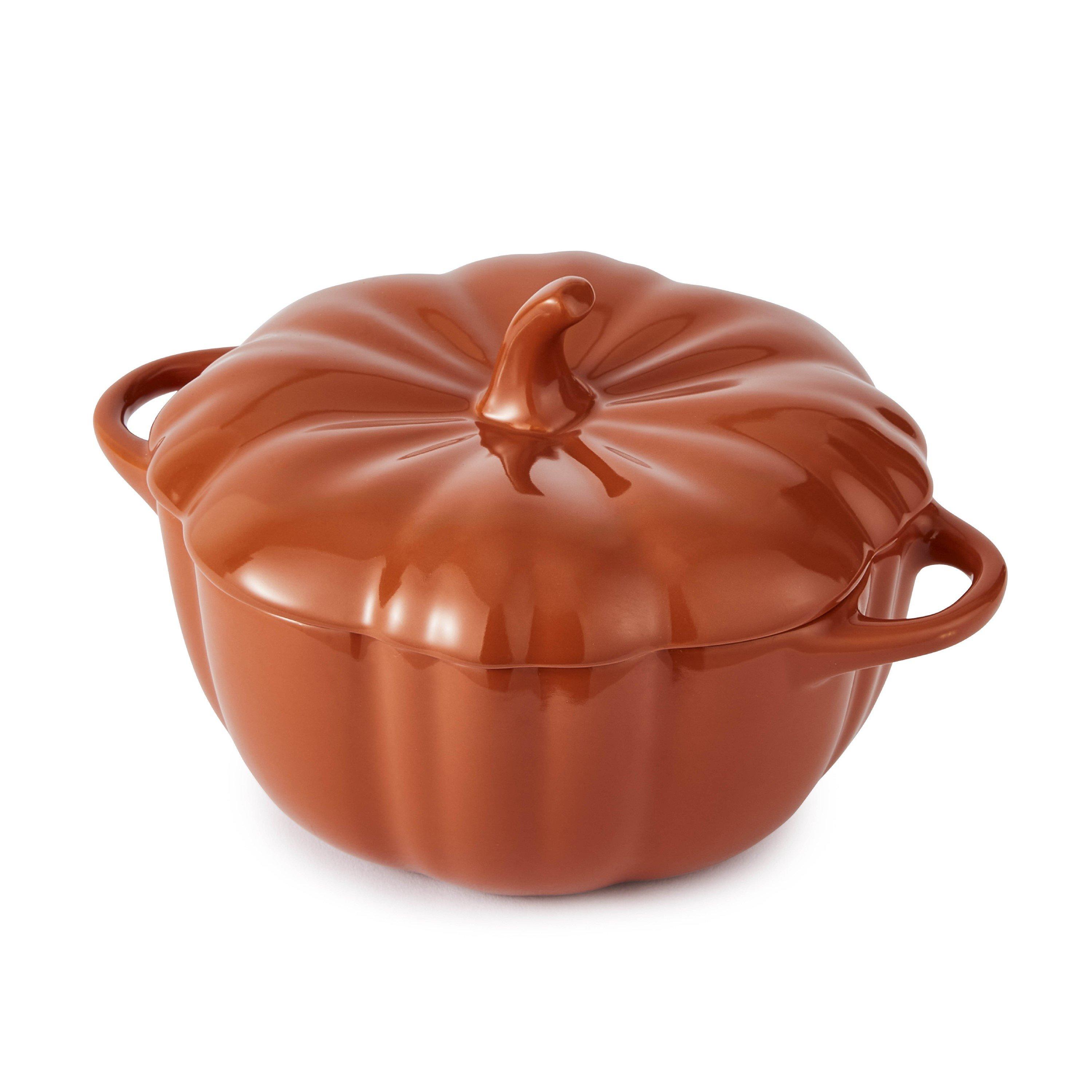 Orange - WADE - Medium Pumpkin Casserole Dish - Orange - 1