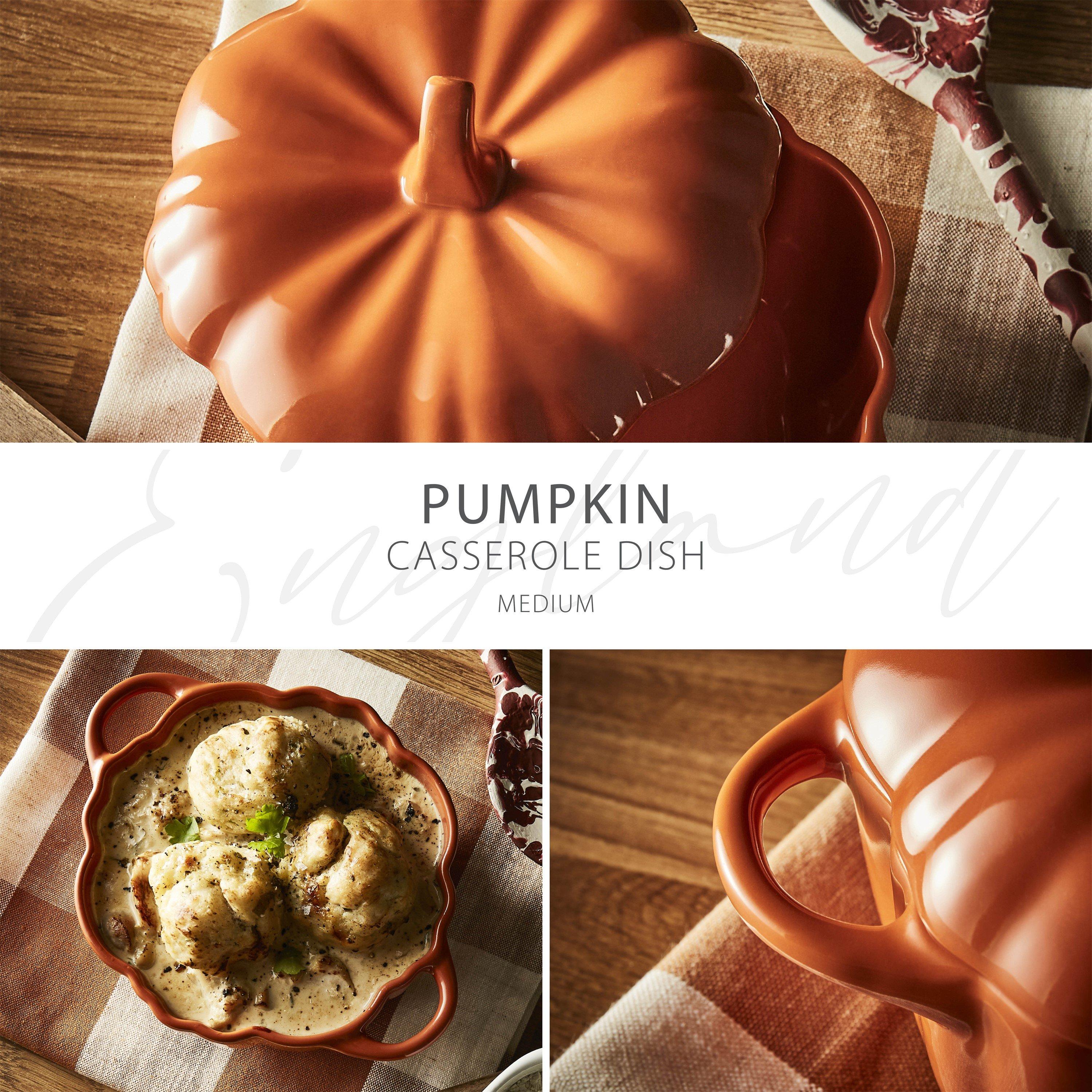 Orange - WADE - Medium Pumpkin Casserole Dish - Orange - 2