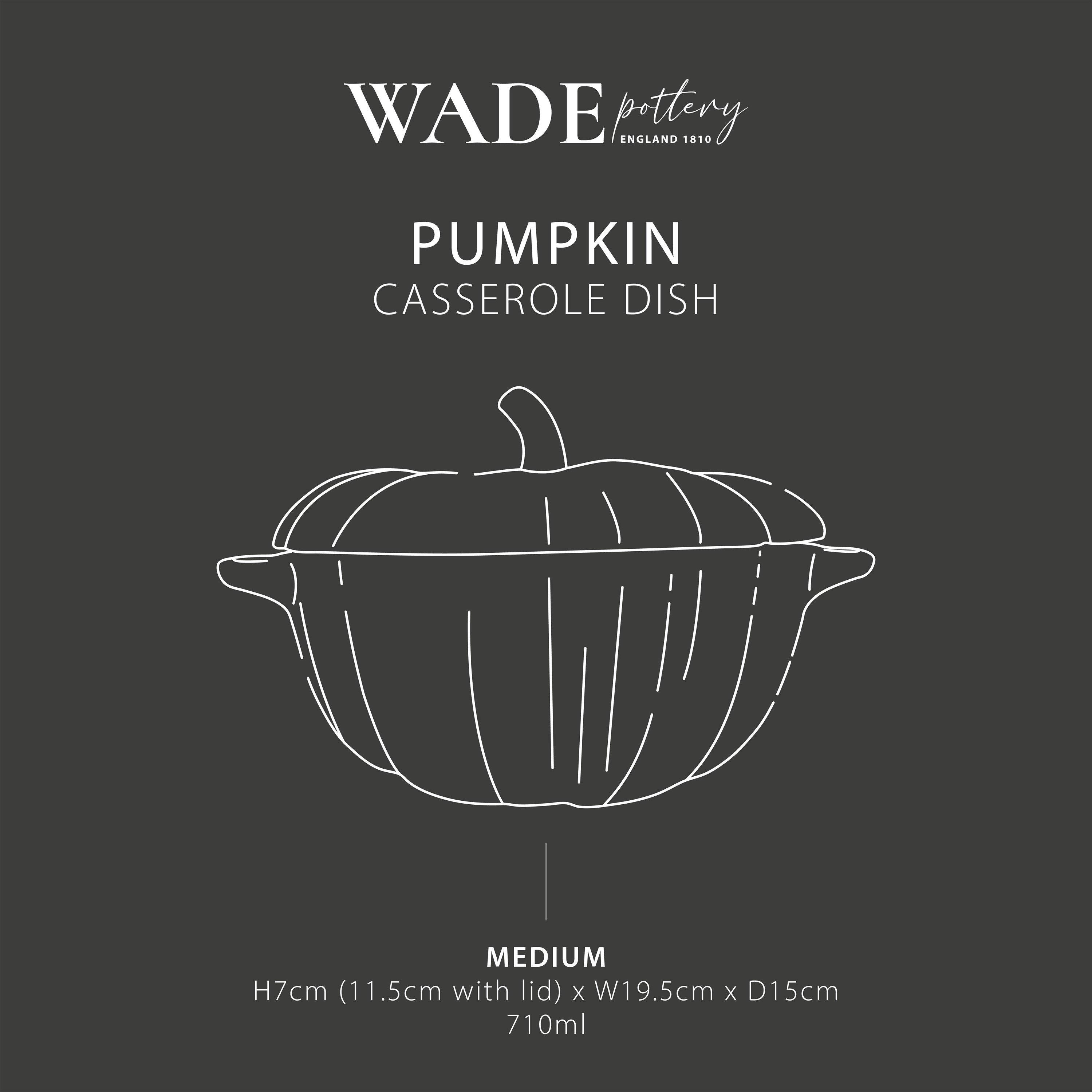 Orange - WADE - Medium Pumpkin Casserole Dish - Orange - 8