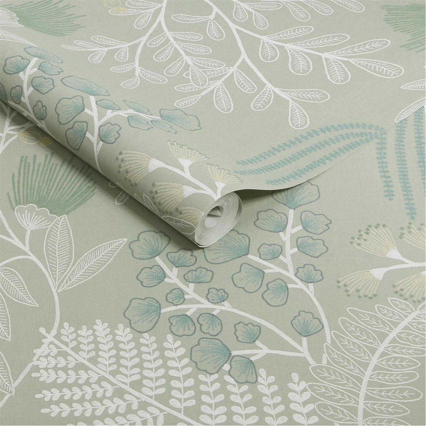 Sage - Superfresco Easy - Richmond Green Floral Wallpaper - 3