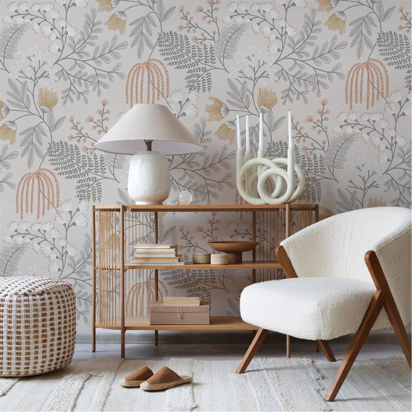 Sandstone - Superfresco Easy - Richmond Cream Floral Wallpaper - 1