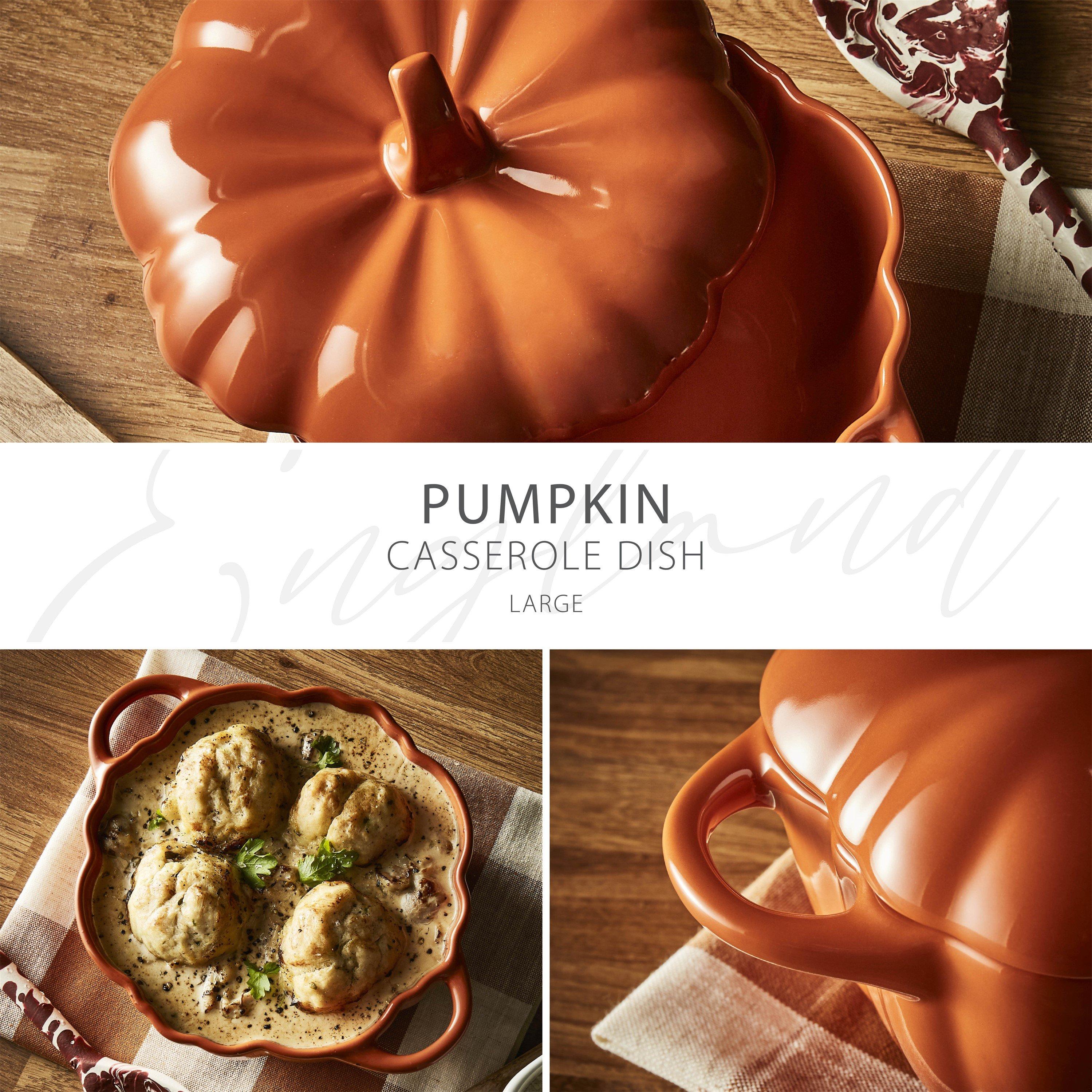 Orange - WADE - Large Pumpkin Casserole Dish - Orange - 2