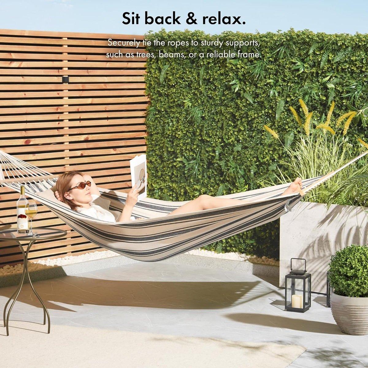 Multi - VonHaus - Striped Cotton Hammock - 2