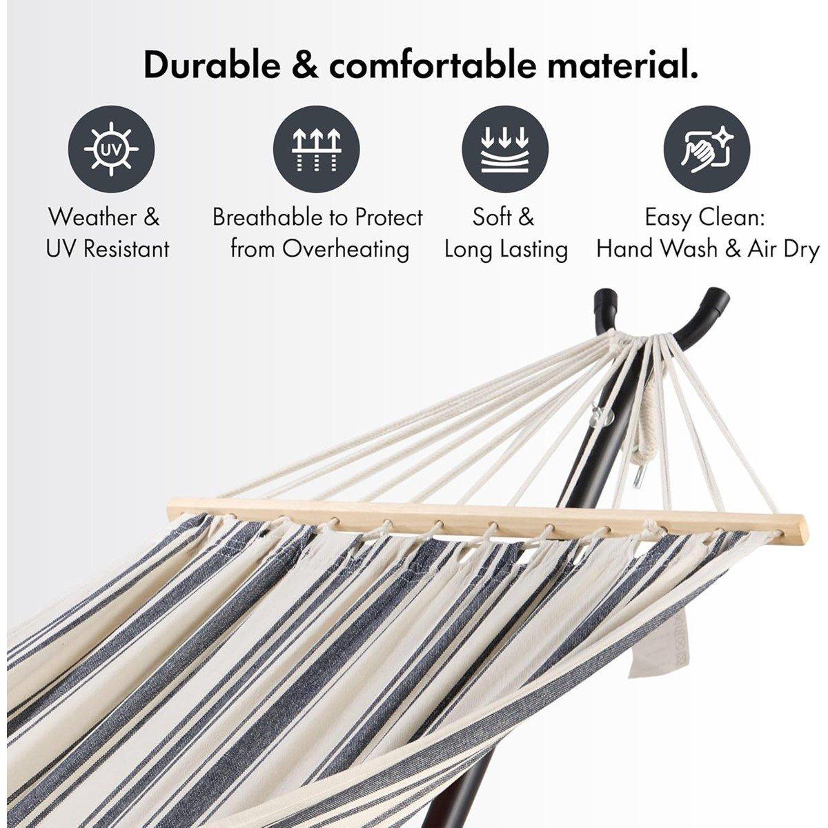 Multi - VonHaus - Striped Cotton Hammock - 5
