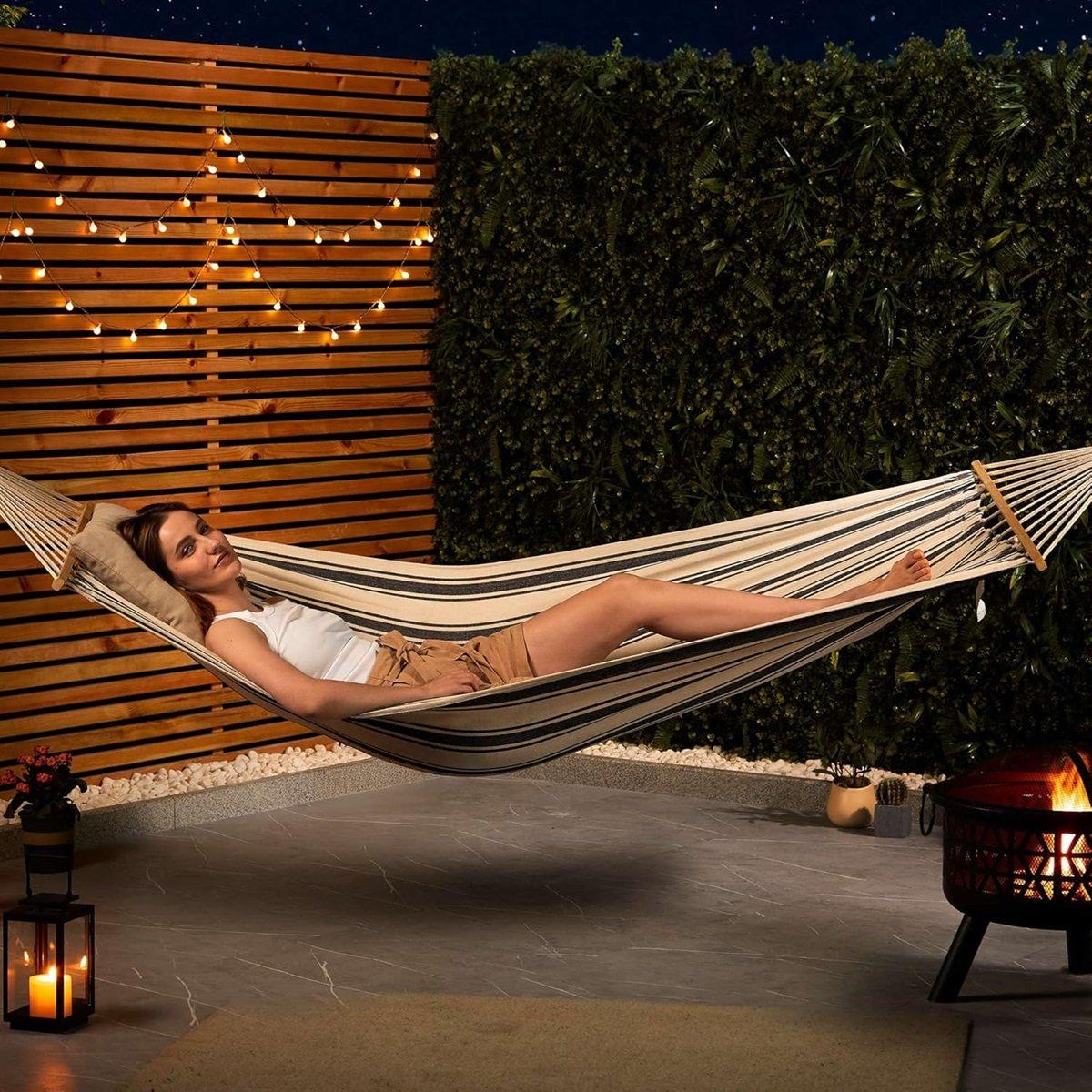 Multi - VonHaus - Striped Cotton Hammock - 6