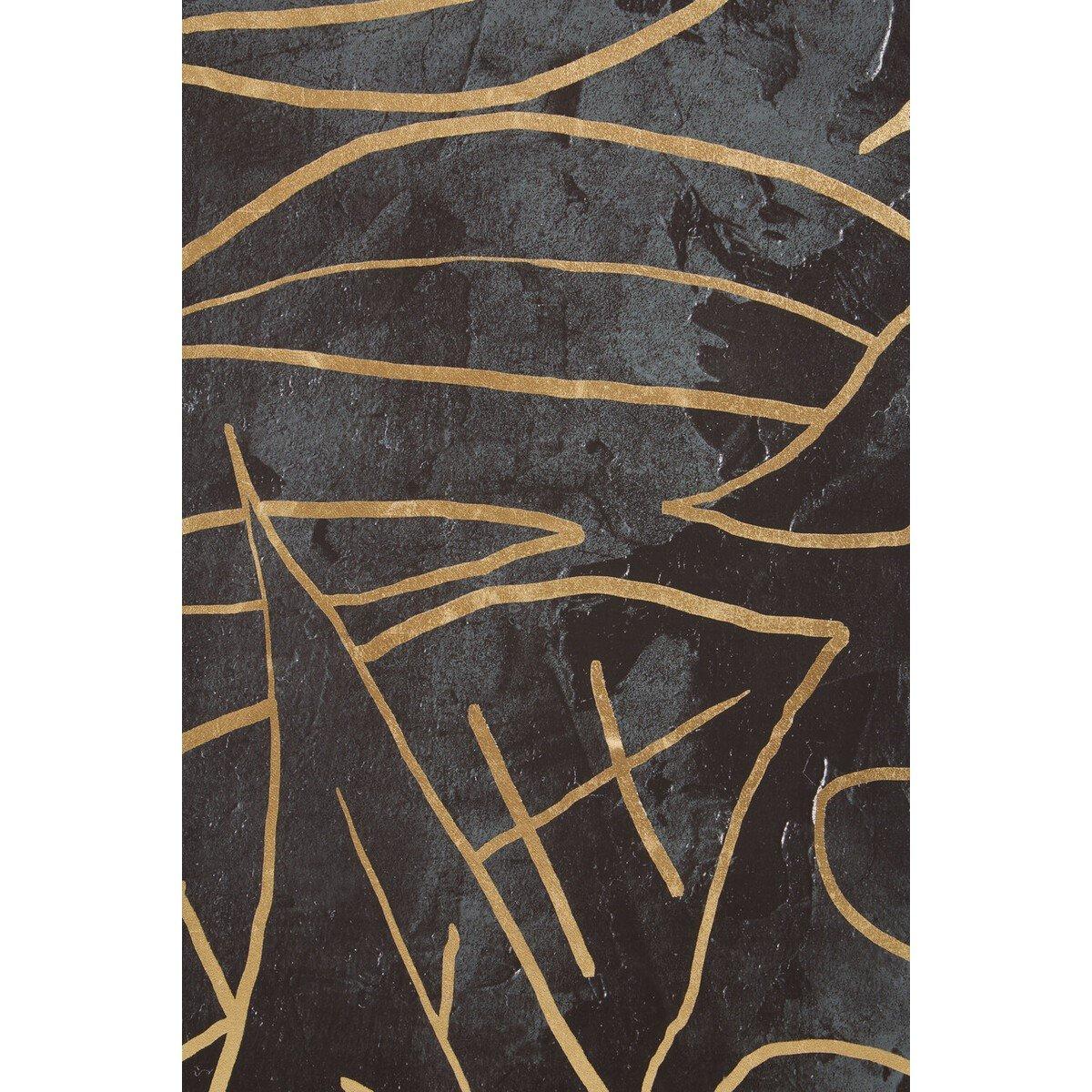 Black Gold - Fifty Five South - Astratto Canvas Black and Gold Wall Art - 5
