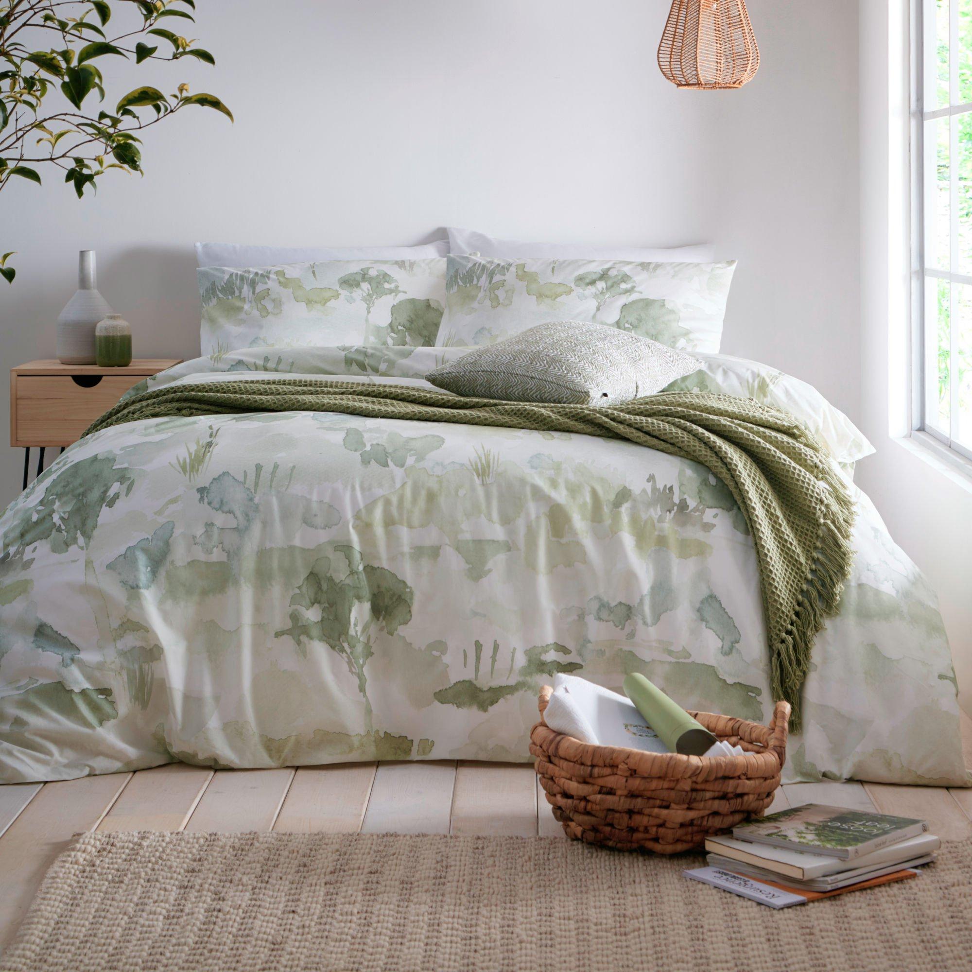 Appletree Loft  Edale Cotton Duvet Cover Set - Green - King