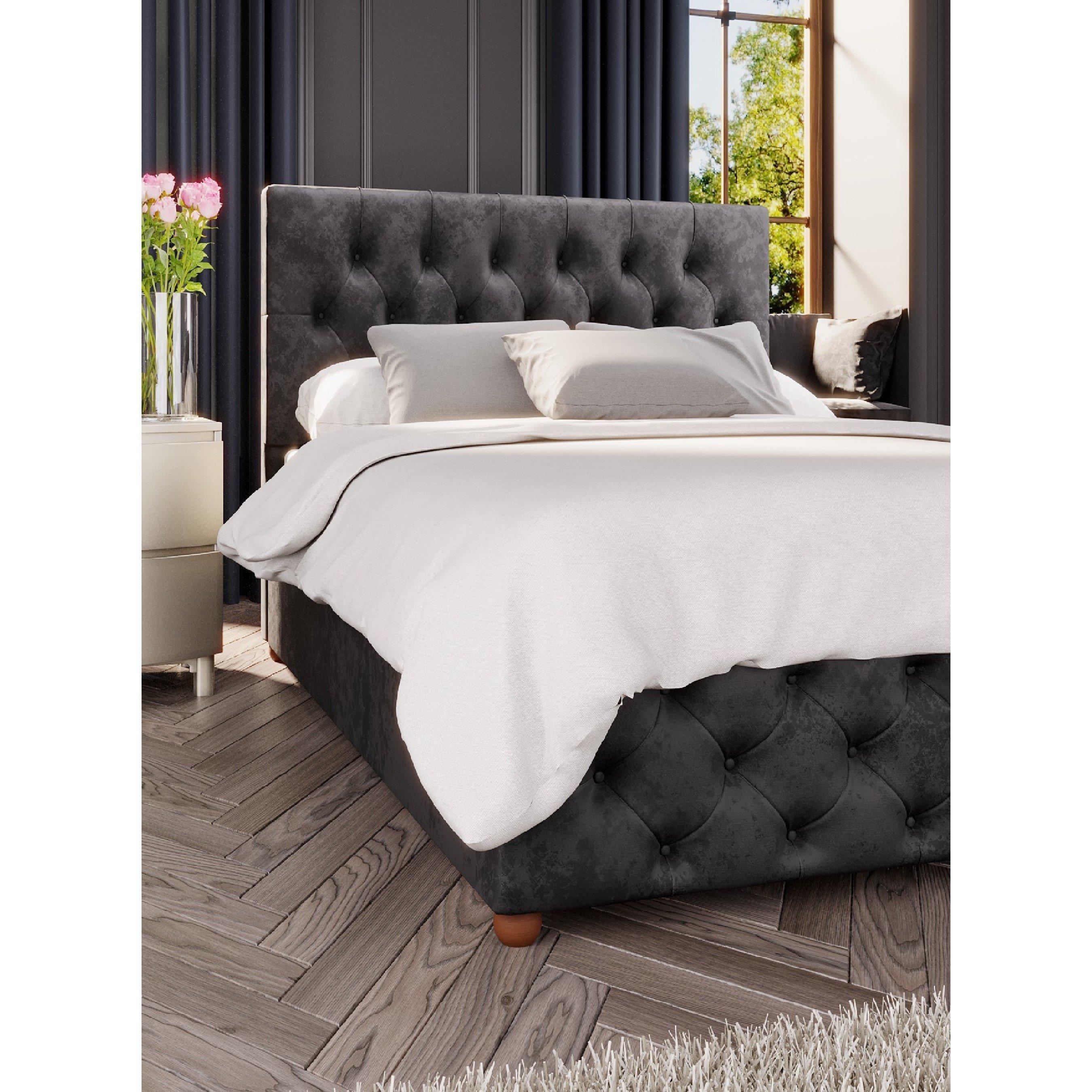 Laurence Llewelyn-Bowen Black Luna Ottoman Storage Bed - Super King