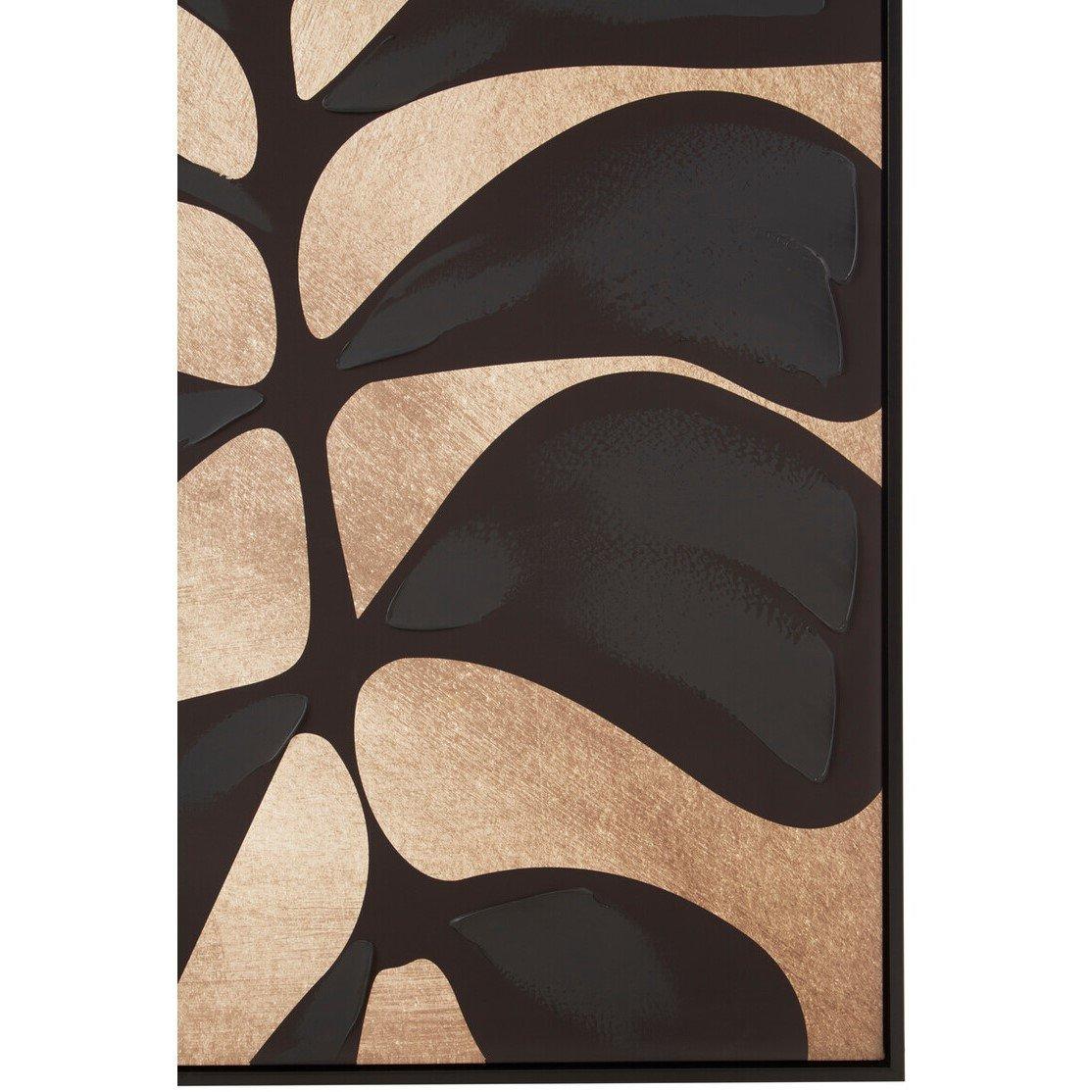 Black Gold - Fifty Five South - Astratto Canvas Black Leaf Design Wall Art - 2