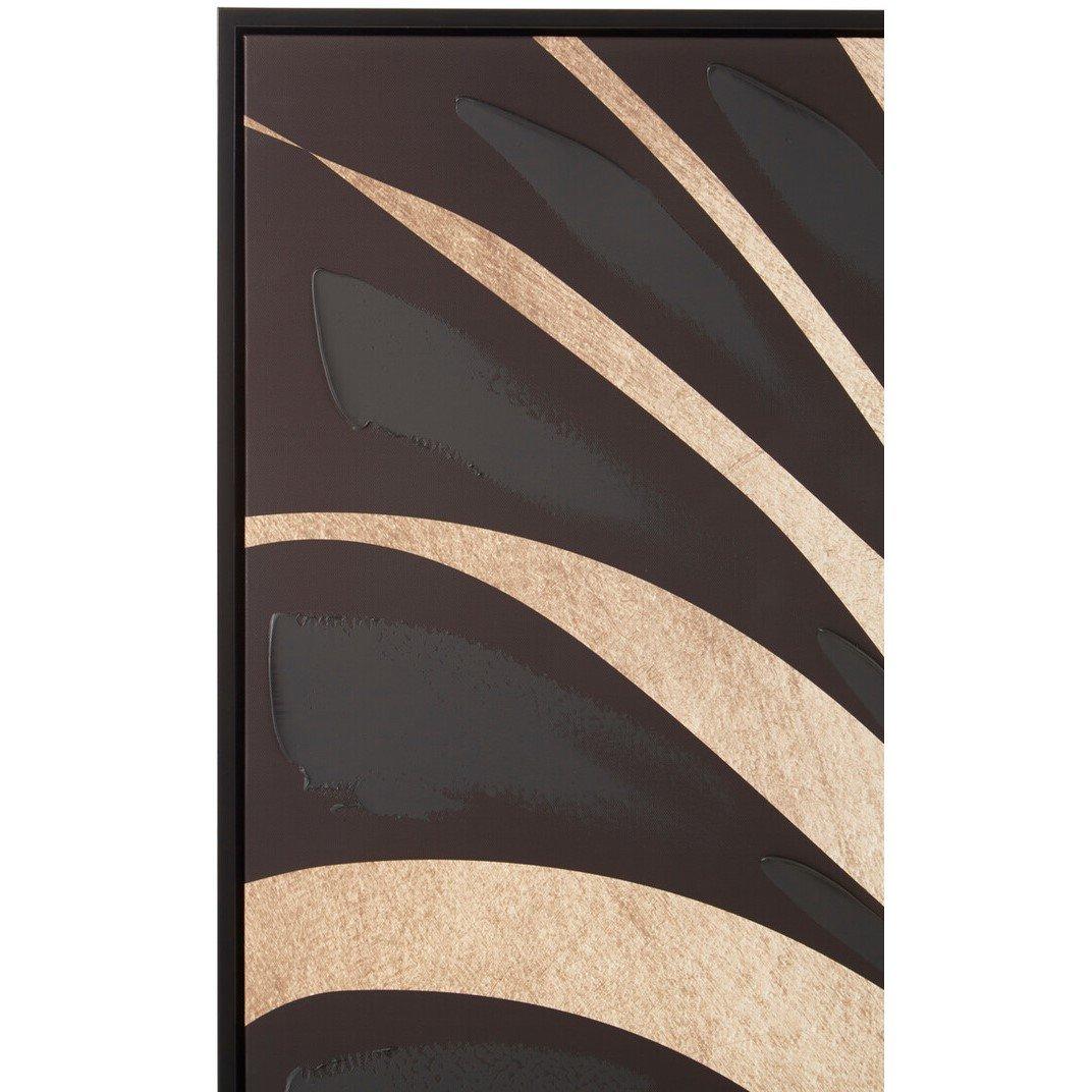 Black Gold - Fifty Five South - Astratto Canvas Black Leaf Design Wall Art - 4