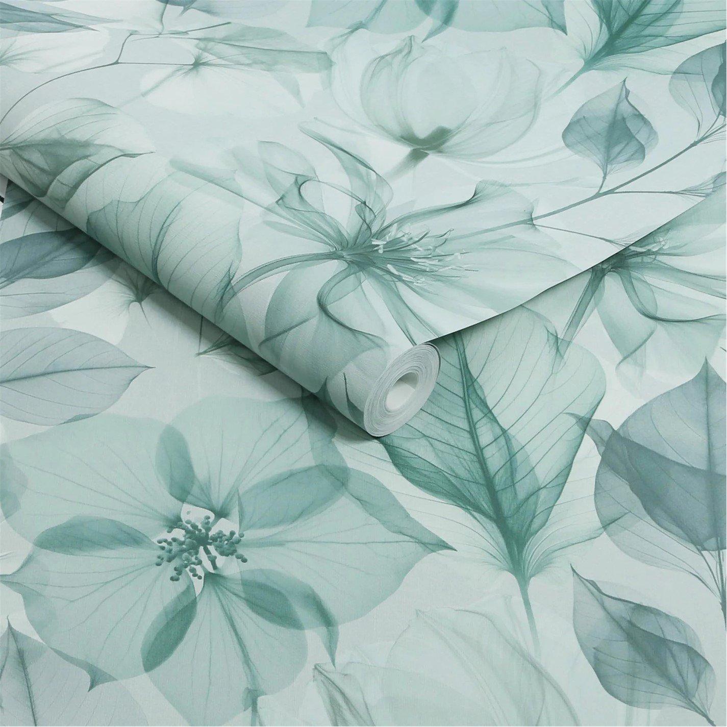 Aquamarine - Superfresco Easy - Arlington Blue Floral Wallpaper - 3