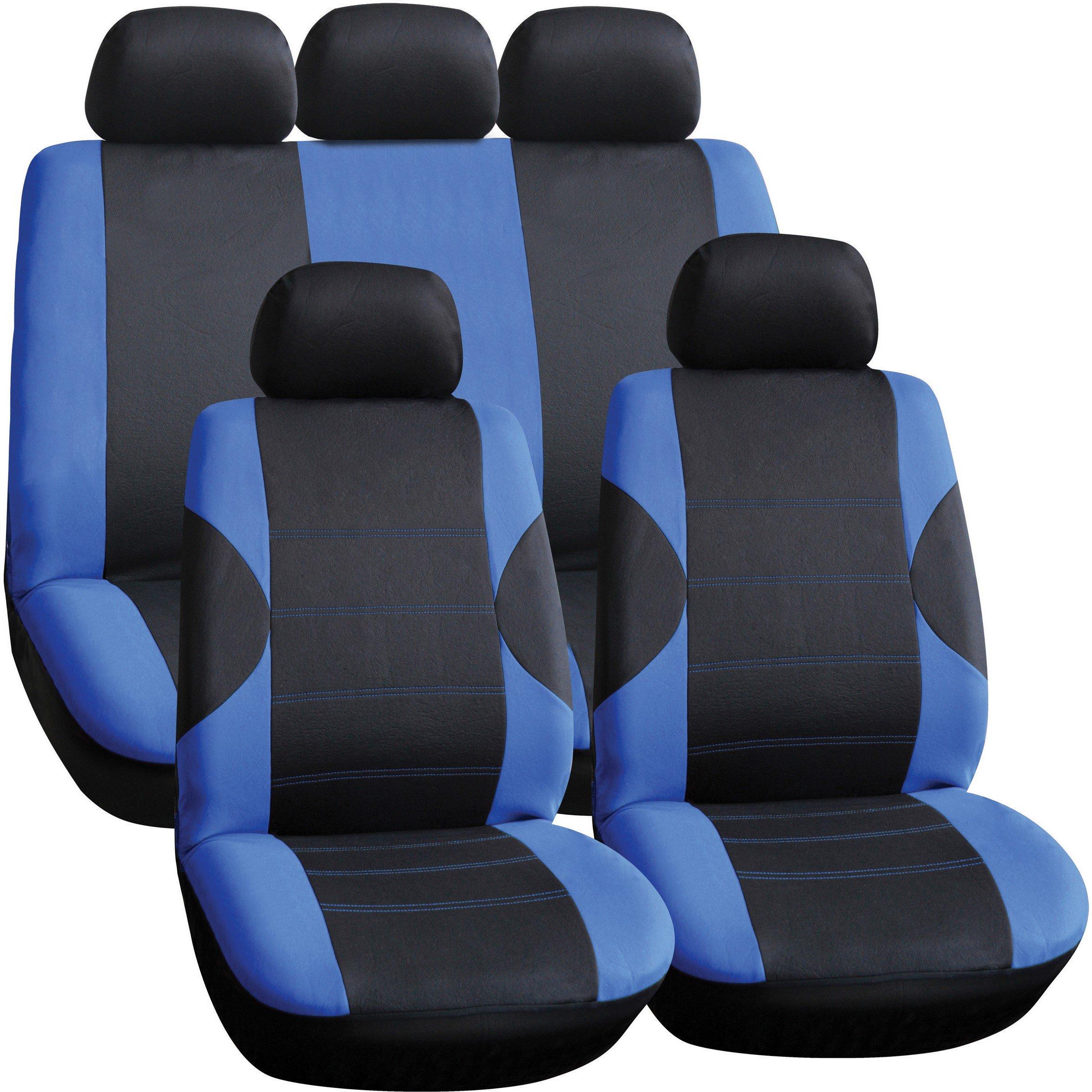Black/Blue - Streetwize - Arkansas Seat Cover Set -Black/Blue