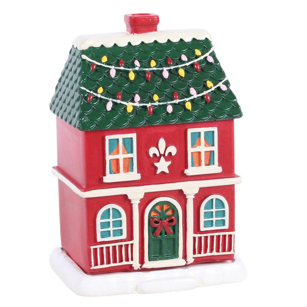 White - Something Different - Red Christmas House Incense Cone Burner - 2