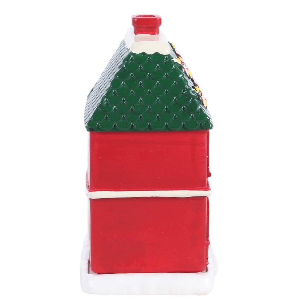 White - Something Different - Red Christmas House Incense Cone Burner - 3