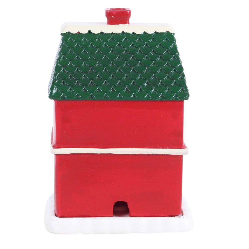White - Something Different - Red Christmas House Incense Cone Burner - 4