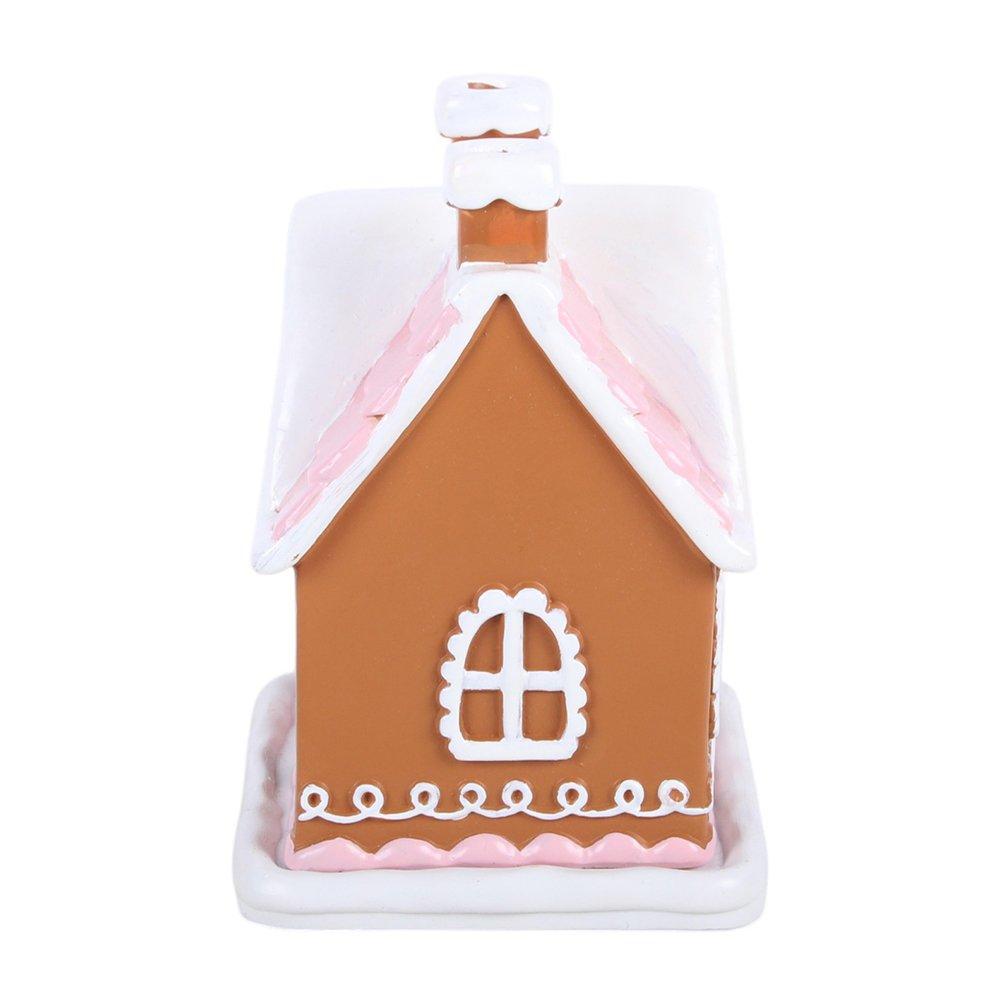 White - Something Different - Pink Gingerbread House Incense Cone Burner - 4