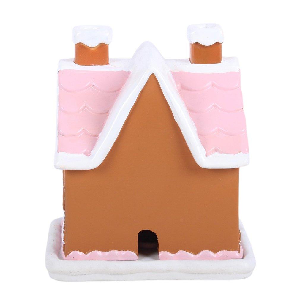 White - Something Different - Pink Gingerbread House Incense Cone Burner - 5