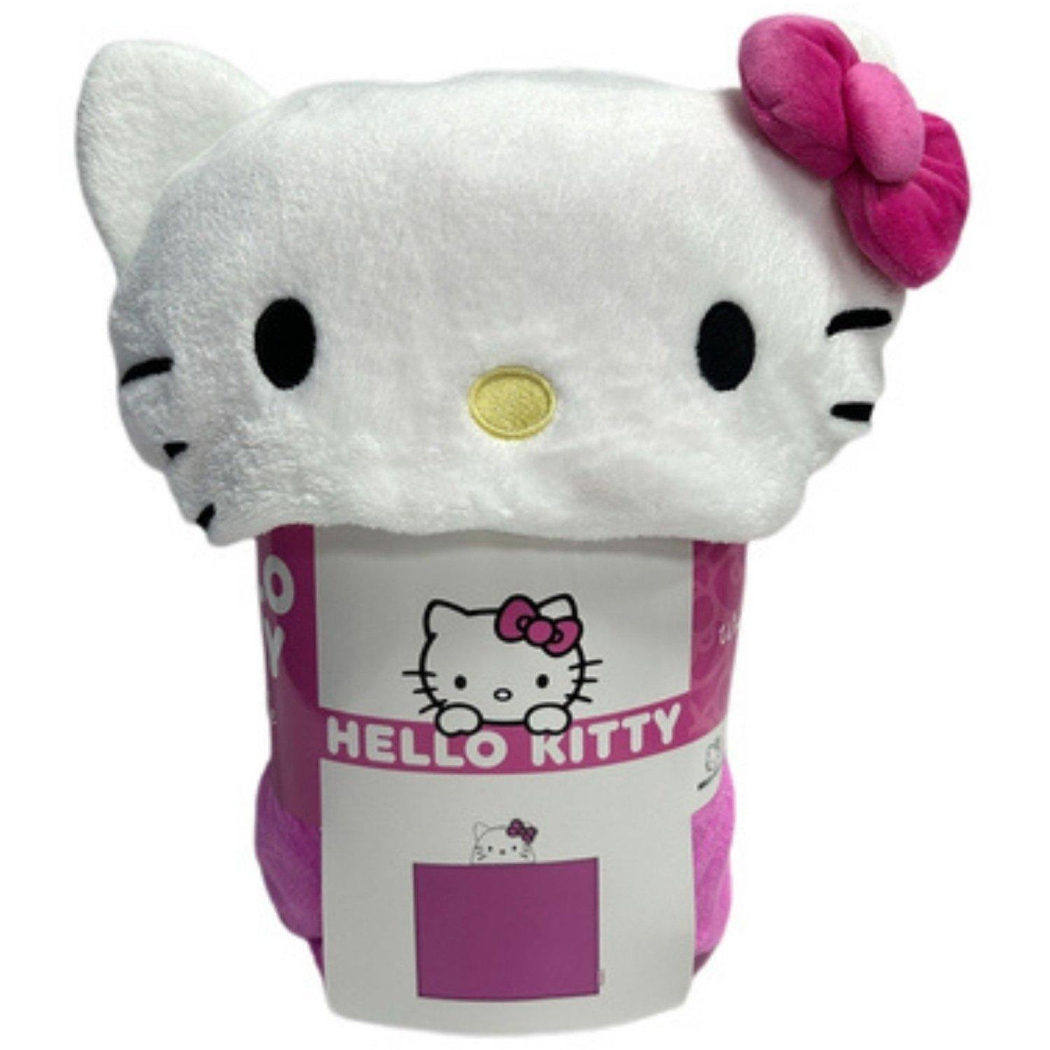 Multi - Hello Kitty - Hello Kitty Pink 3D Cosplay Hooded Blanket - 120 x - 1