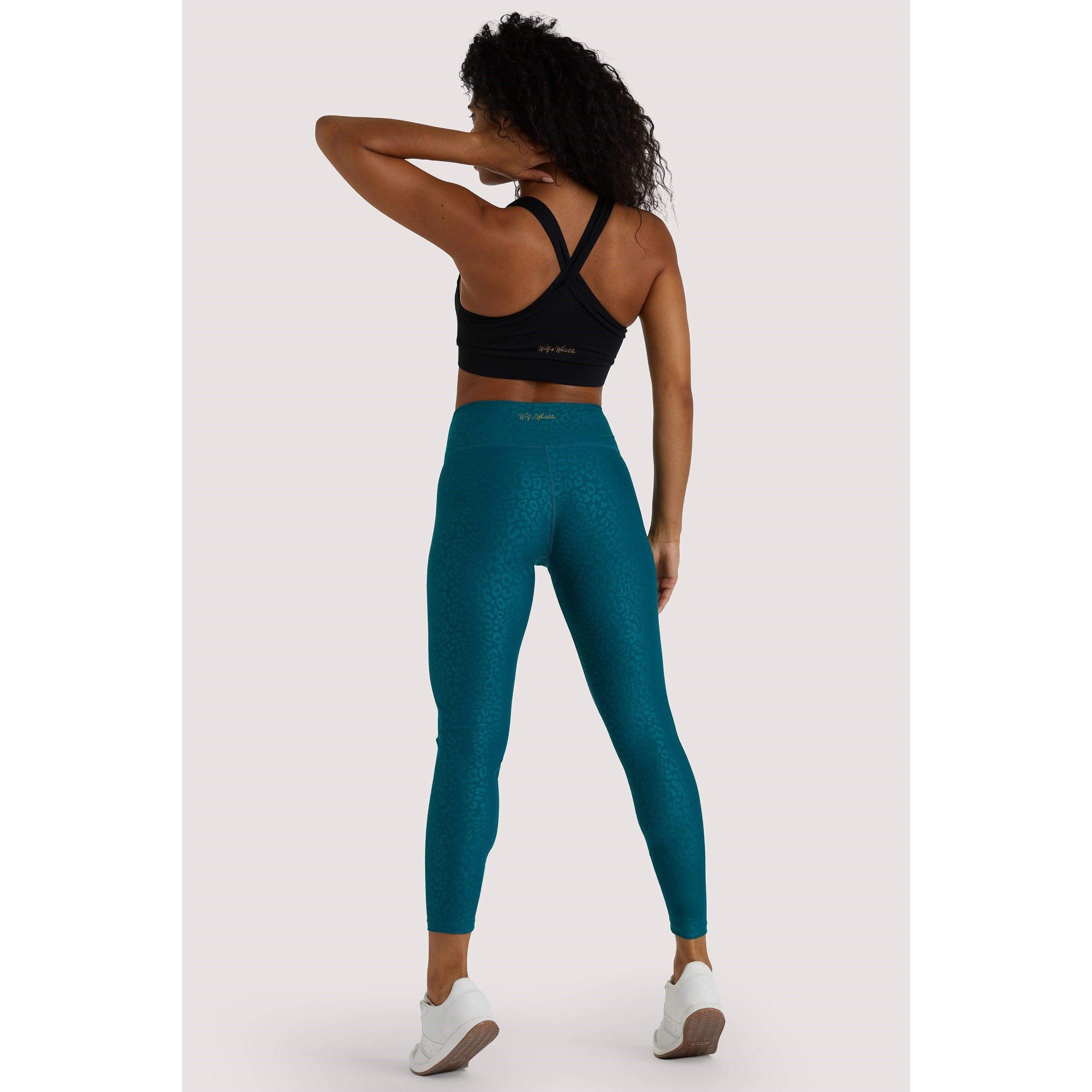 Teal - Wolf and Whistle - Teal Wet Look Croc Leggings - 2