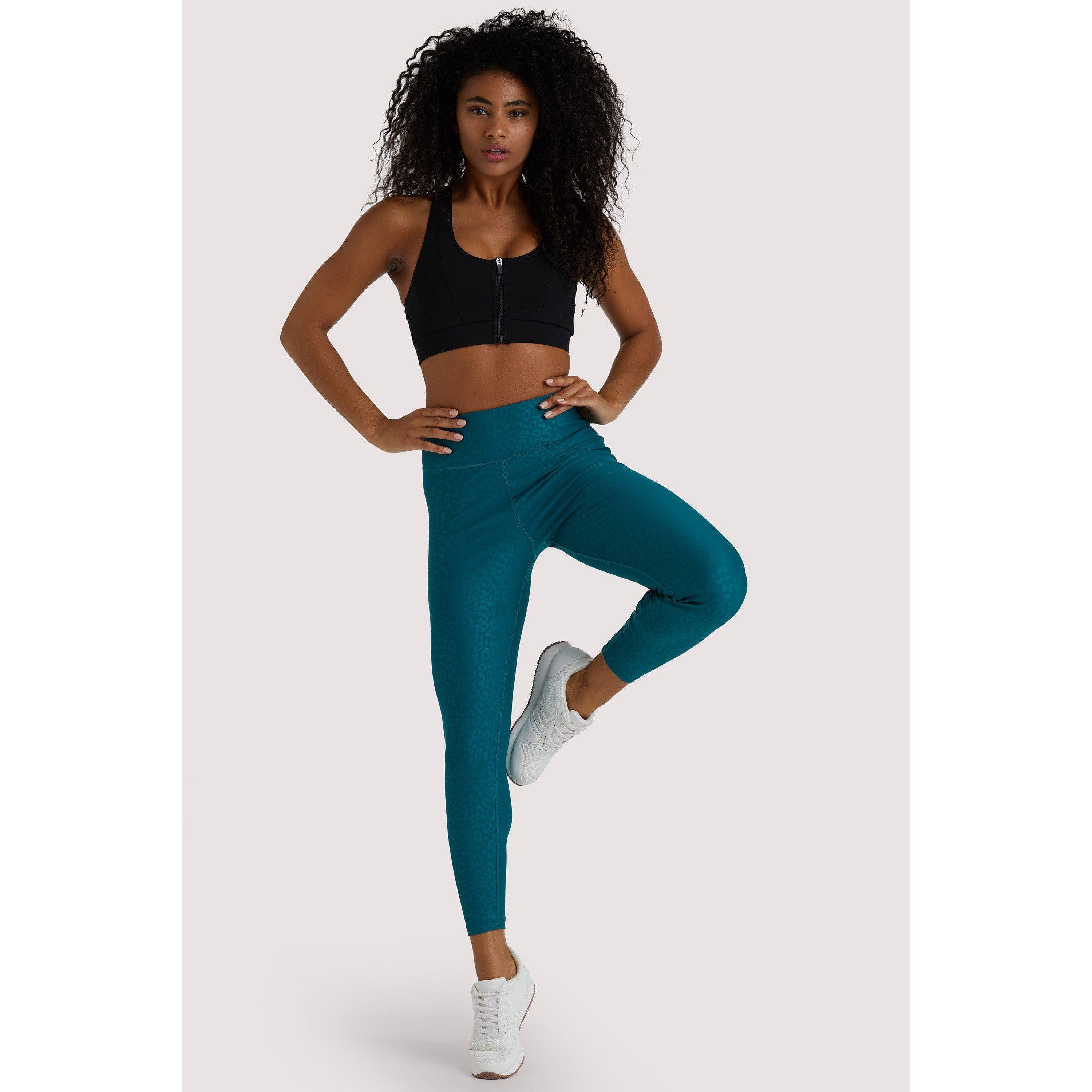 Teal - Wolf and Whistle - Teal Wet Look Croc Leggings - 3