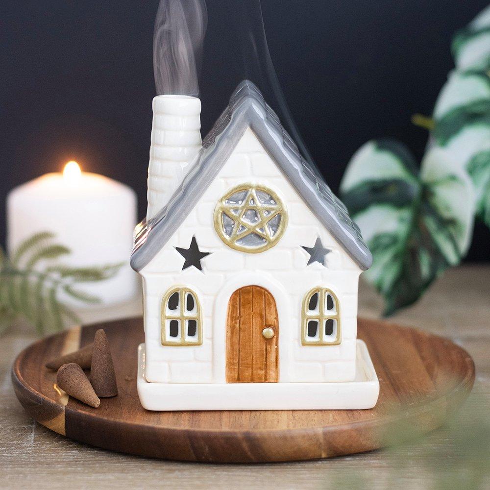 White - Something Different - Stone Cottage Incense Cone Holder - 1