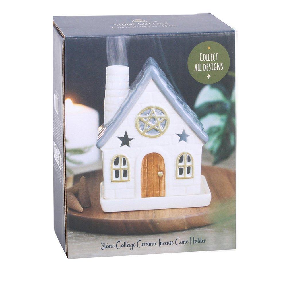 White - Something Different - Stone Cottage Incense Cone Holder - 6