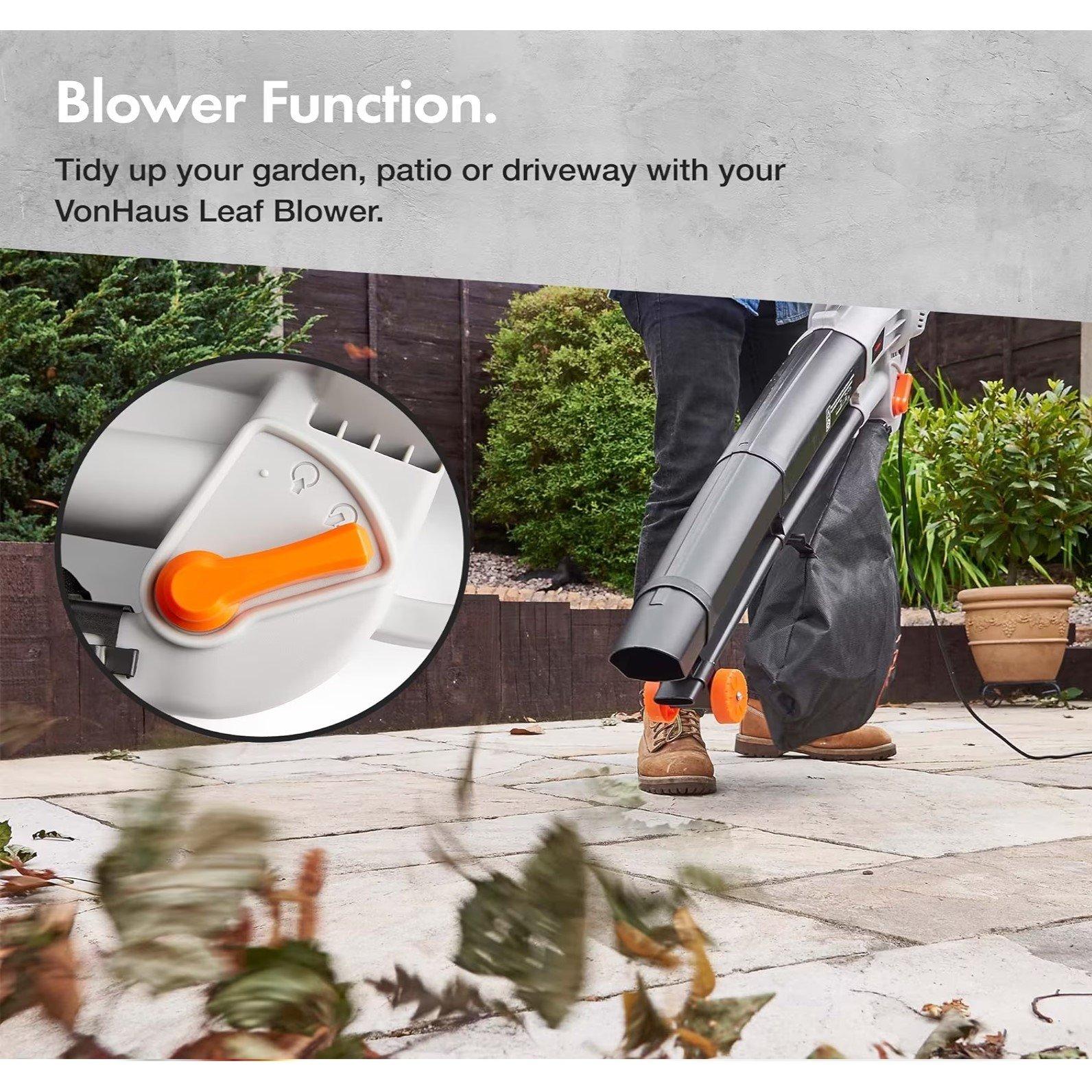 Grey - VonHaus - VonHaus Leaf Blower with Vacuum & Mulcher - 2