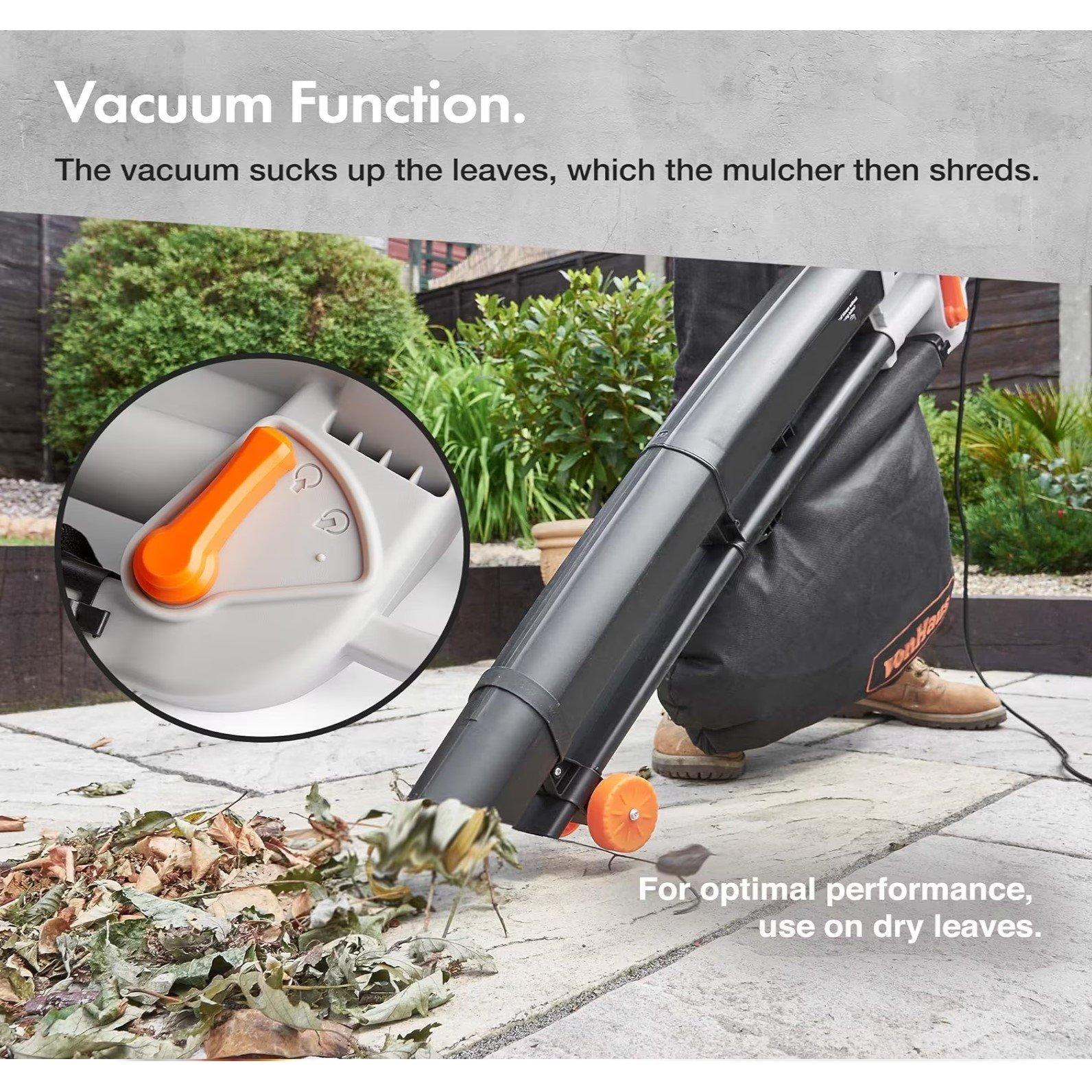 Grey - VonHaus - VonHaus Leaf Blower with Vacuum & Mulcher - 3