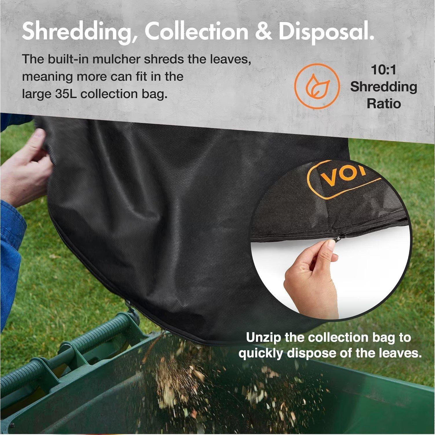 Grey - VonHaus - VonHaus Leaf Blower with Vacuum & Mulcher - 4