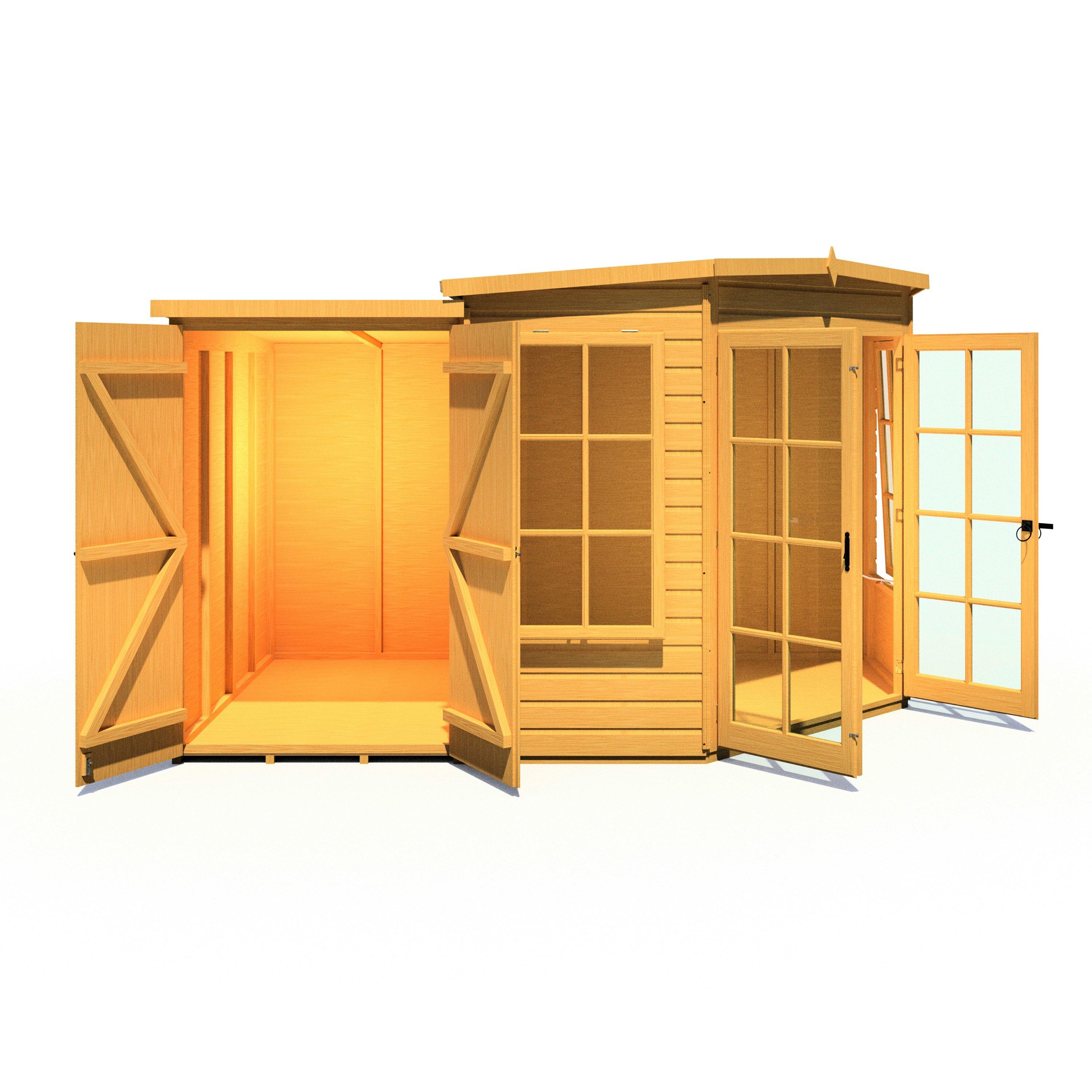 Wood - Shire - Hampton SummerHouse with Side Shed - 2