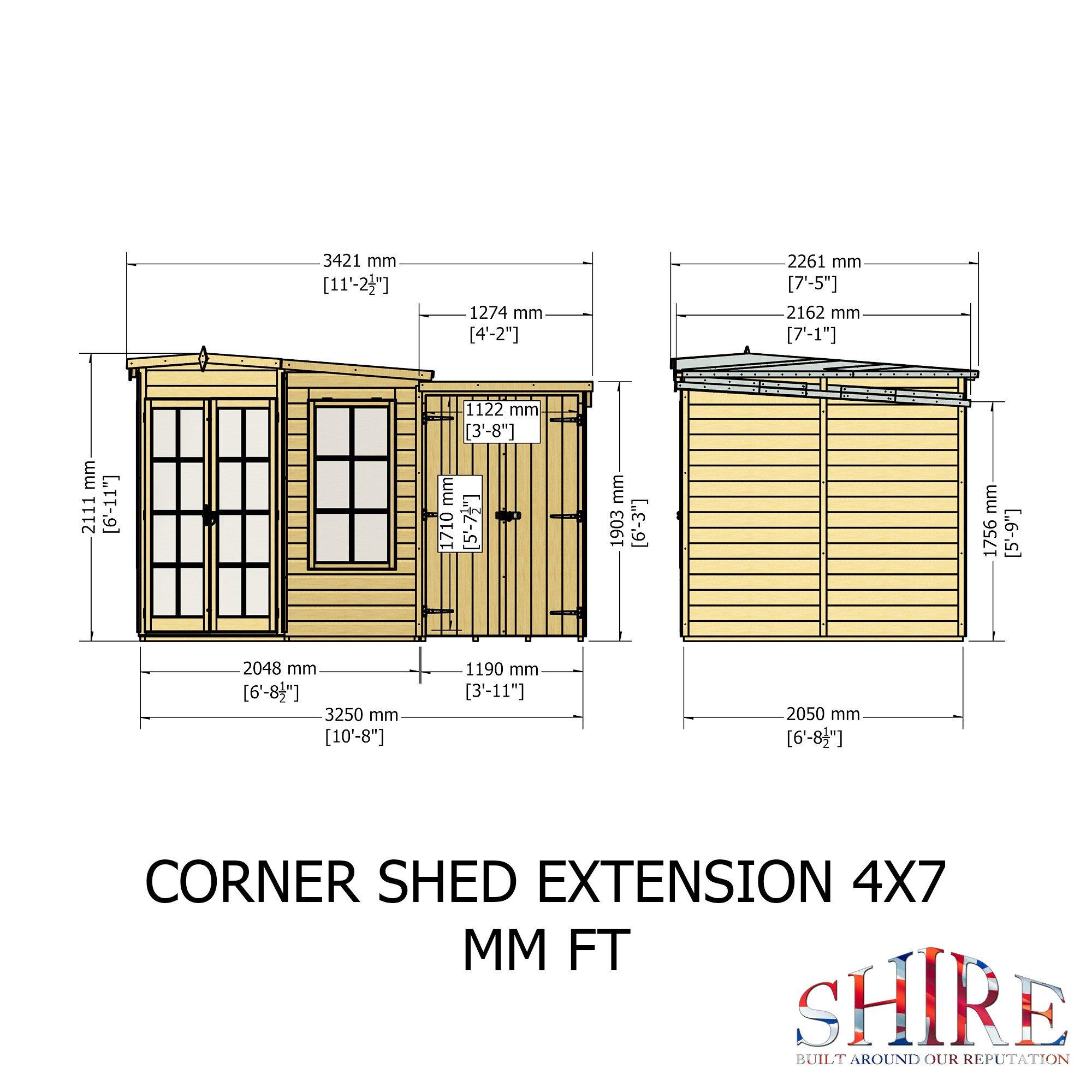 Wood - Shire - Hampton SummerHouse with Side Shed - 4