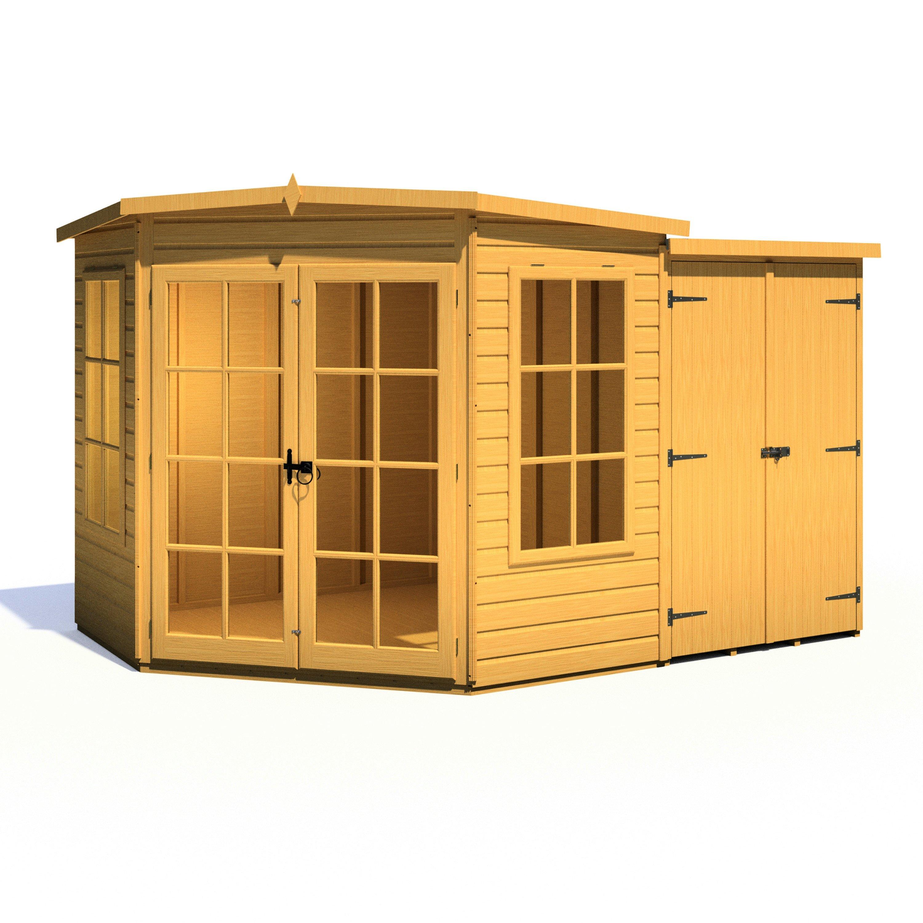 Wood - Shire - Hampton SummerHouse with Side Shed - 5