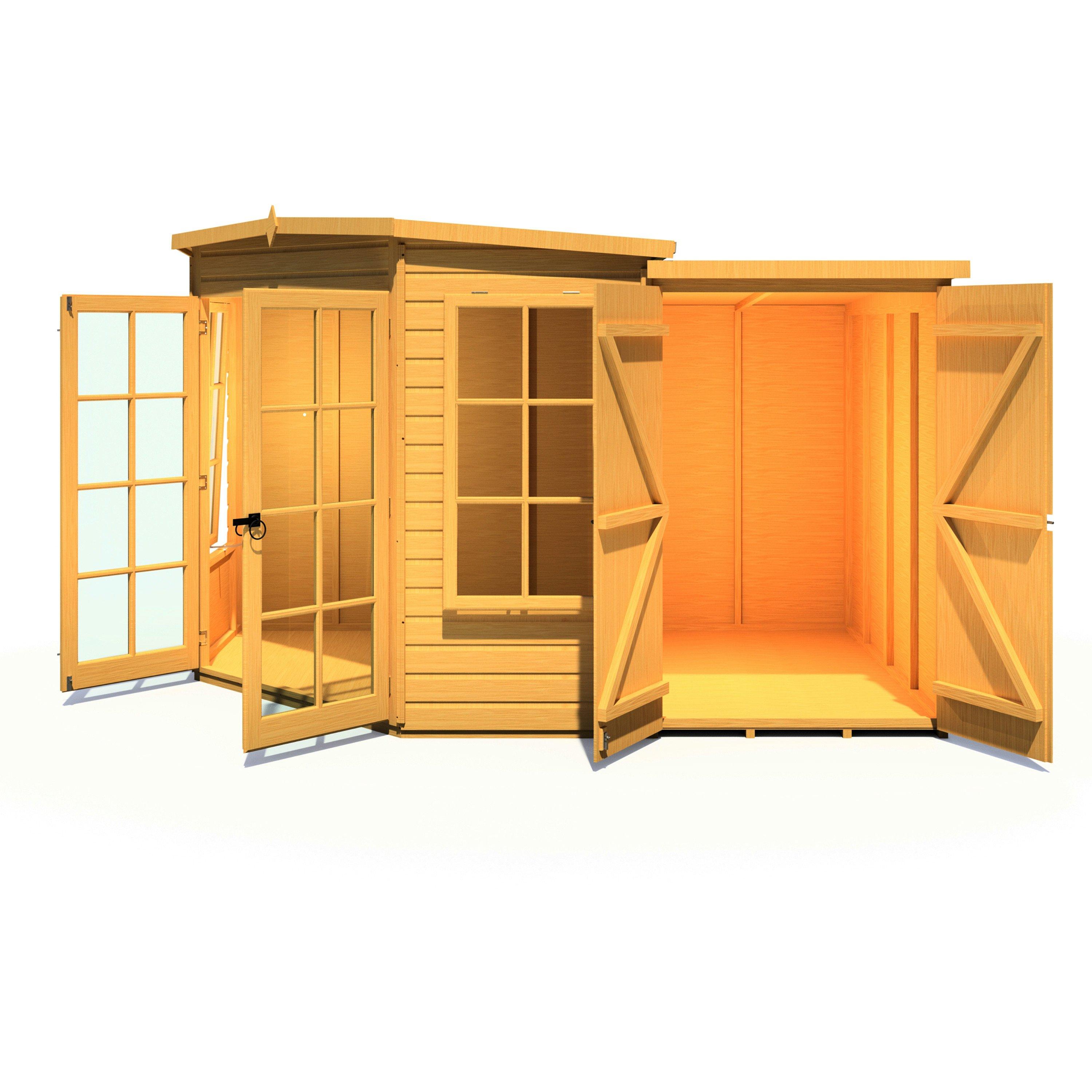 Wood - Shire - Hampton SummerHouse with Side Shed - 6