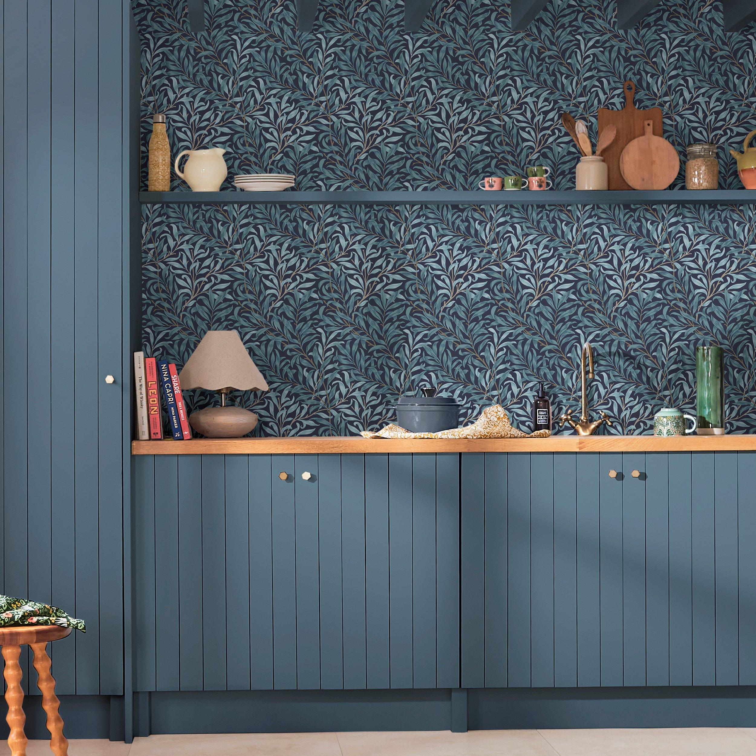 Deep Blue - William Morris at Home - Willow Bough Deep Blues Wallpaper - 1
