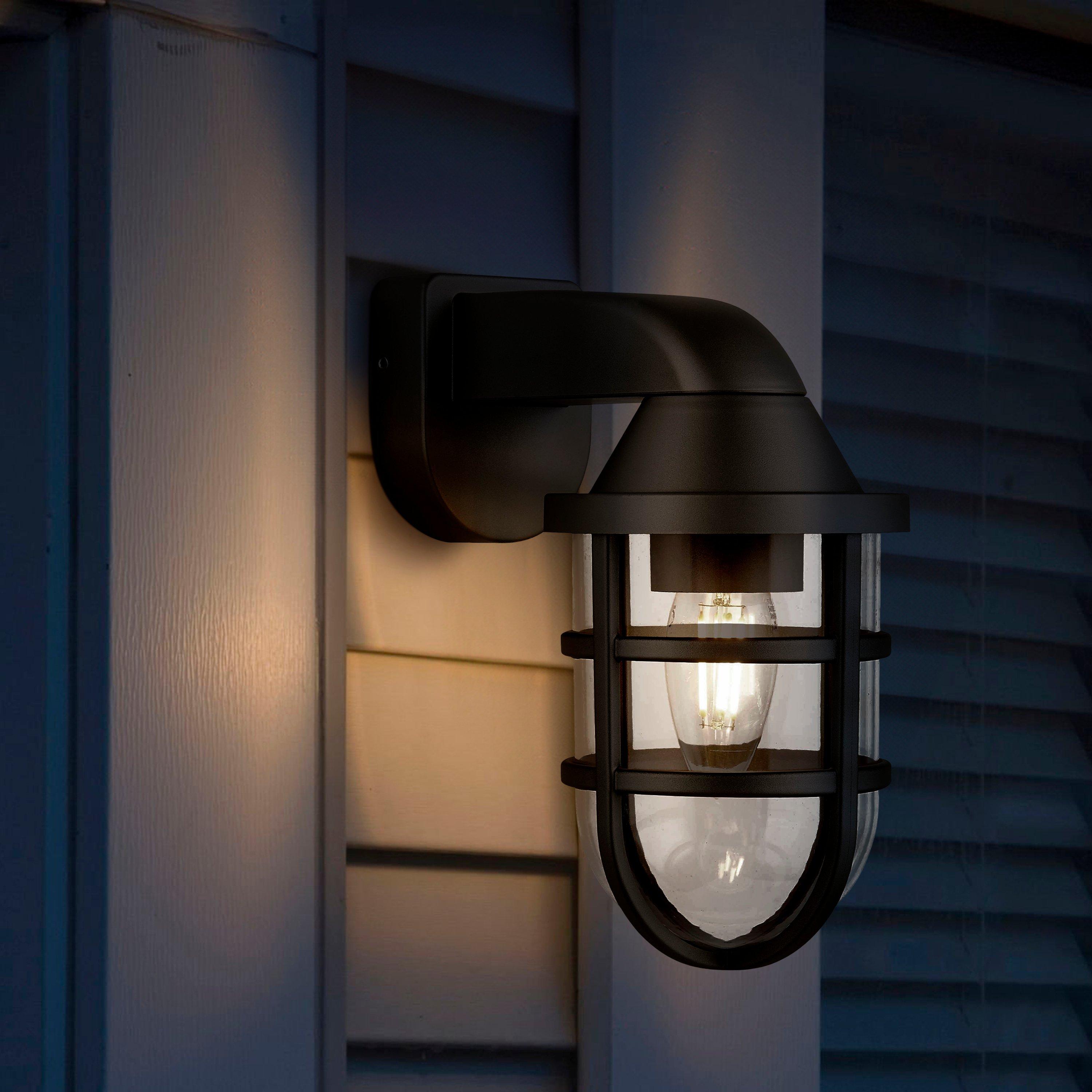 Lighting Collection  Ever - Plastic Outdoor Wall Light Black - Black And Clear